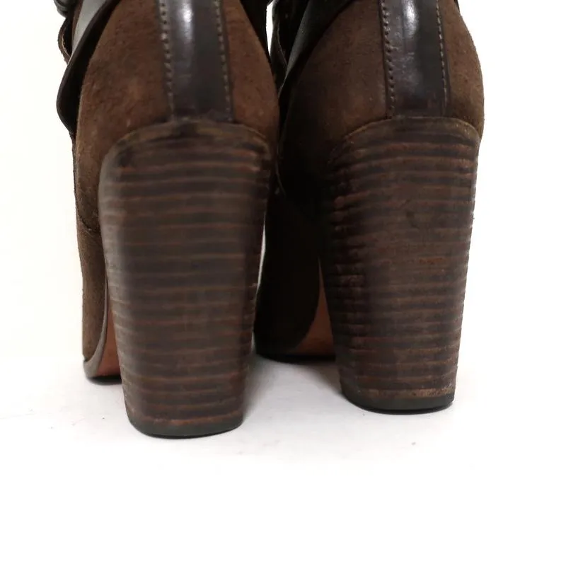 Rag & Bone Kinsey Stiefeletten Braun Wildleder & Leder Größe 38 Absatz