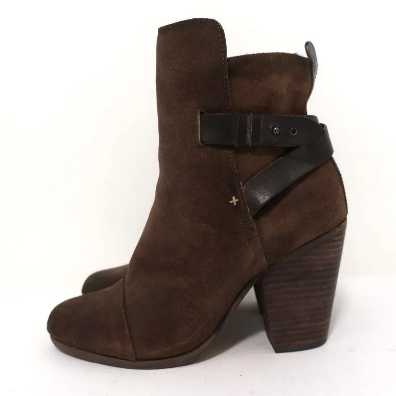 Rag & Bone Kinsey Stiefeletten Braun Wildleder & Leder Größe 38 Absatz