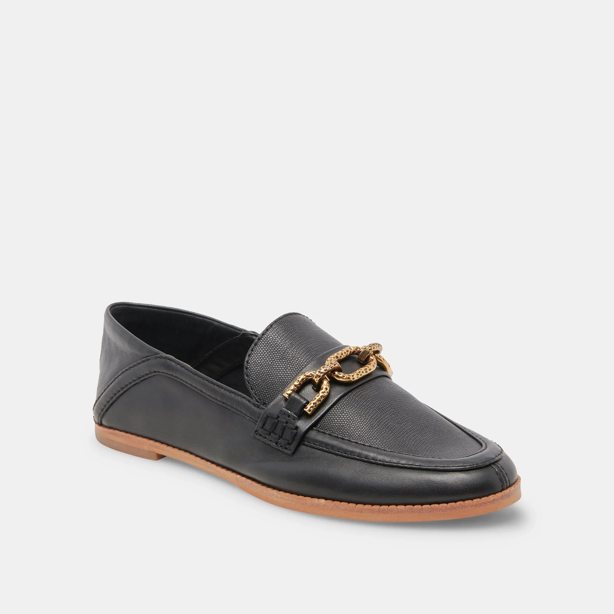 REIGN FLATS SCHWARZES LEDER