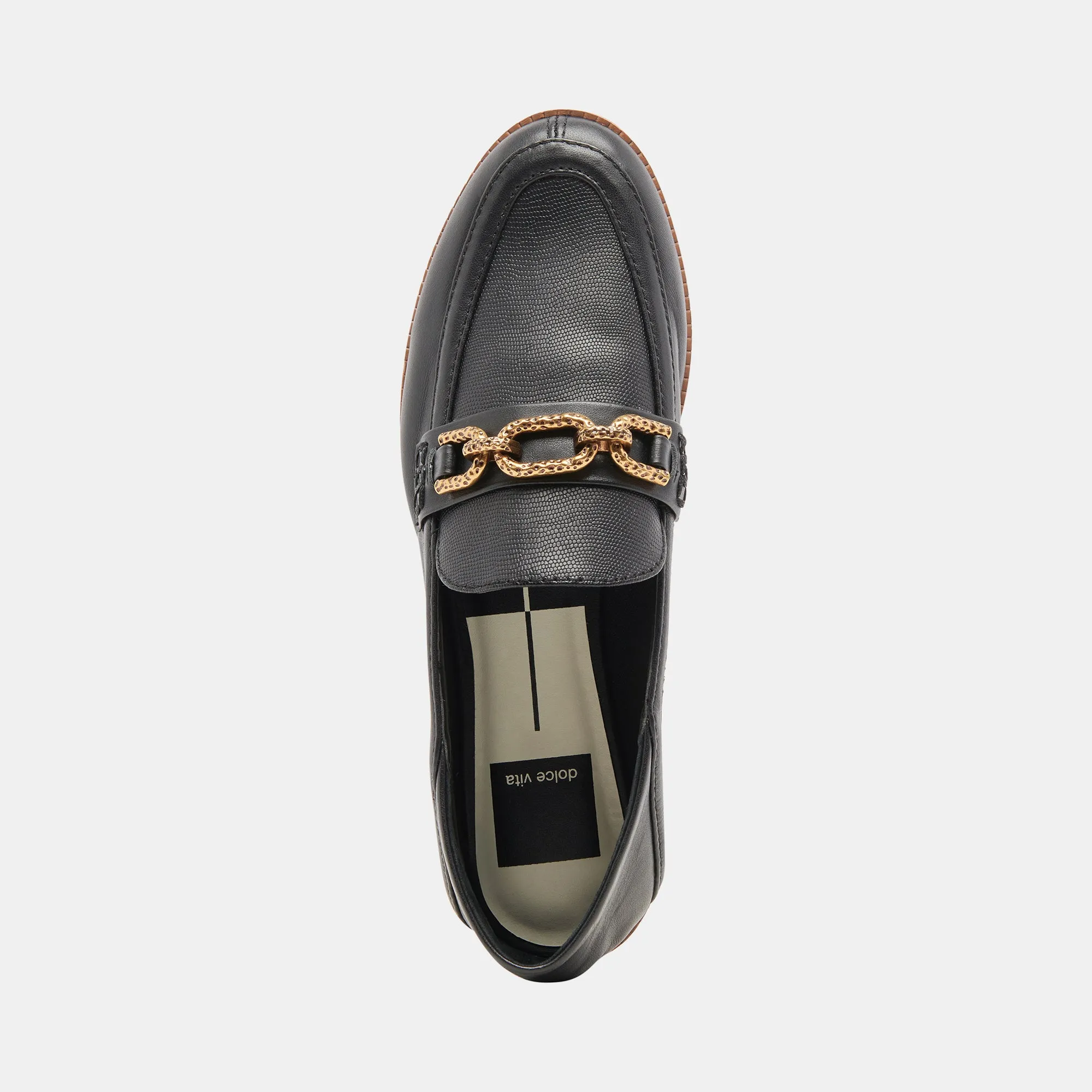REIGN FLATS SCHWARZES LEDER