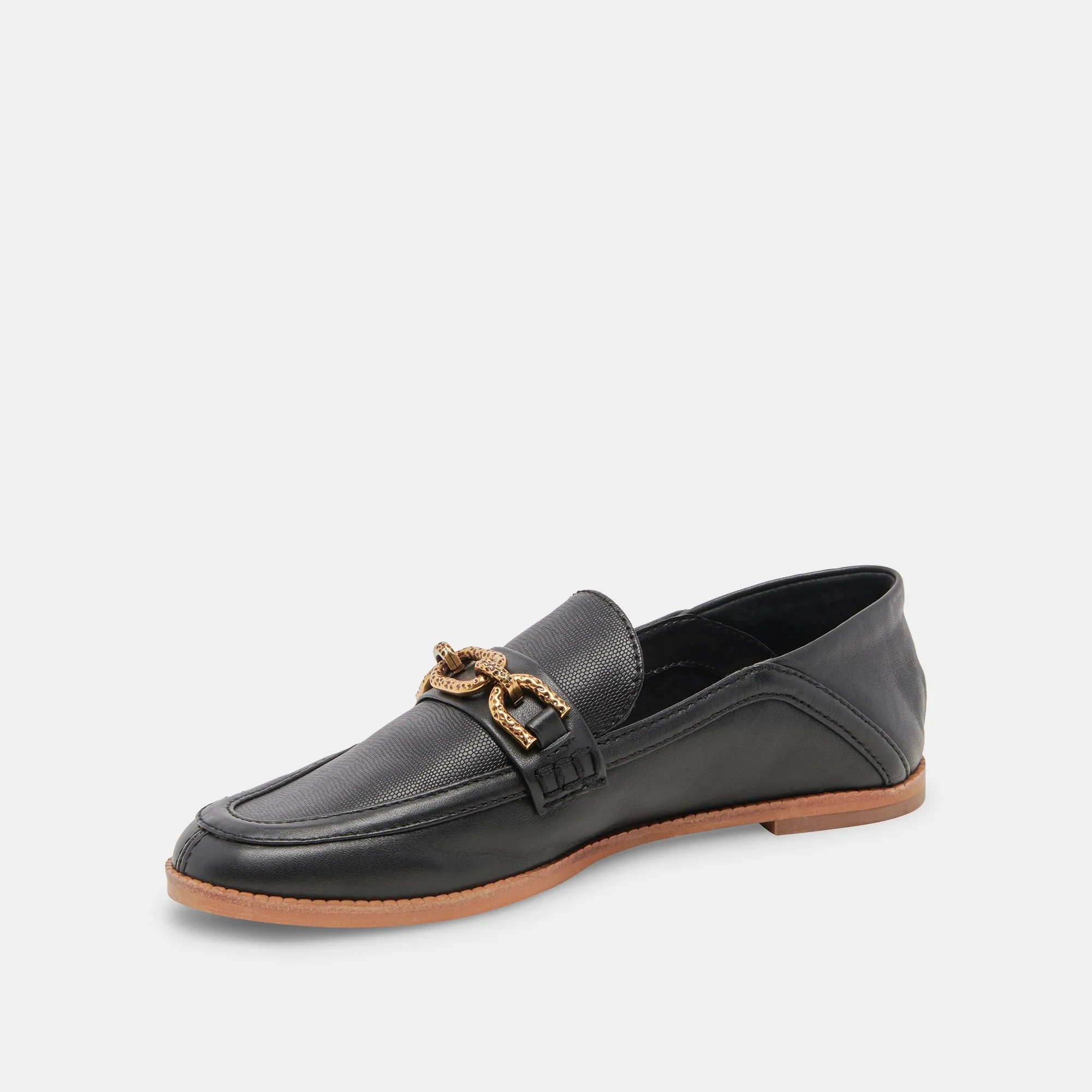 REIGN FLATS SCHWARZES LEDER
