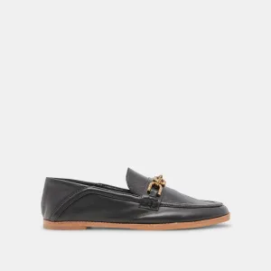 REIGN FLATS SCHWARZES LEDER