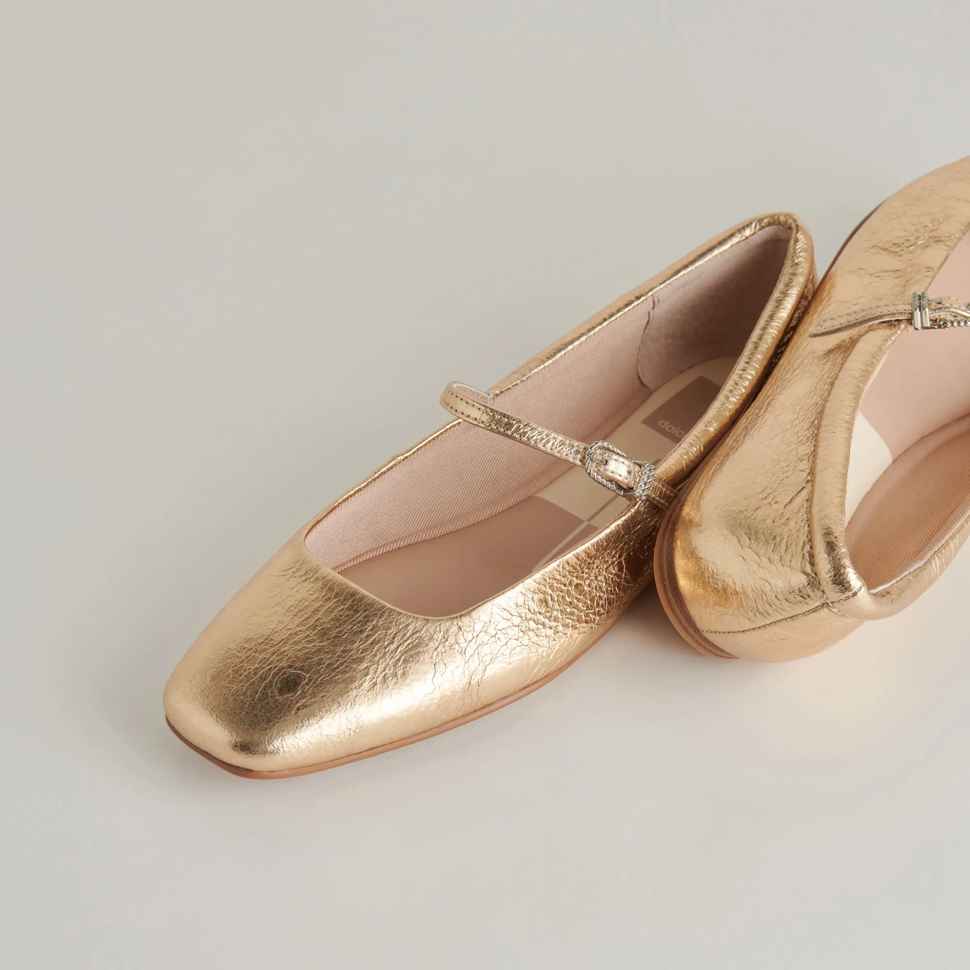REYES BALLET FLATS GOLD ANTIKE LEDER