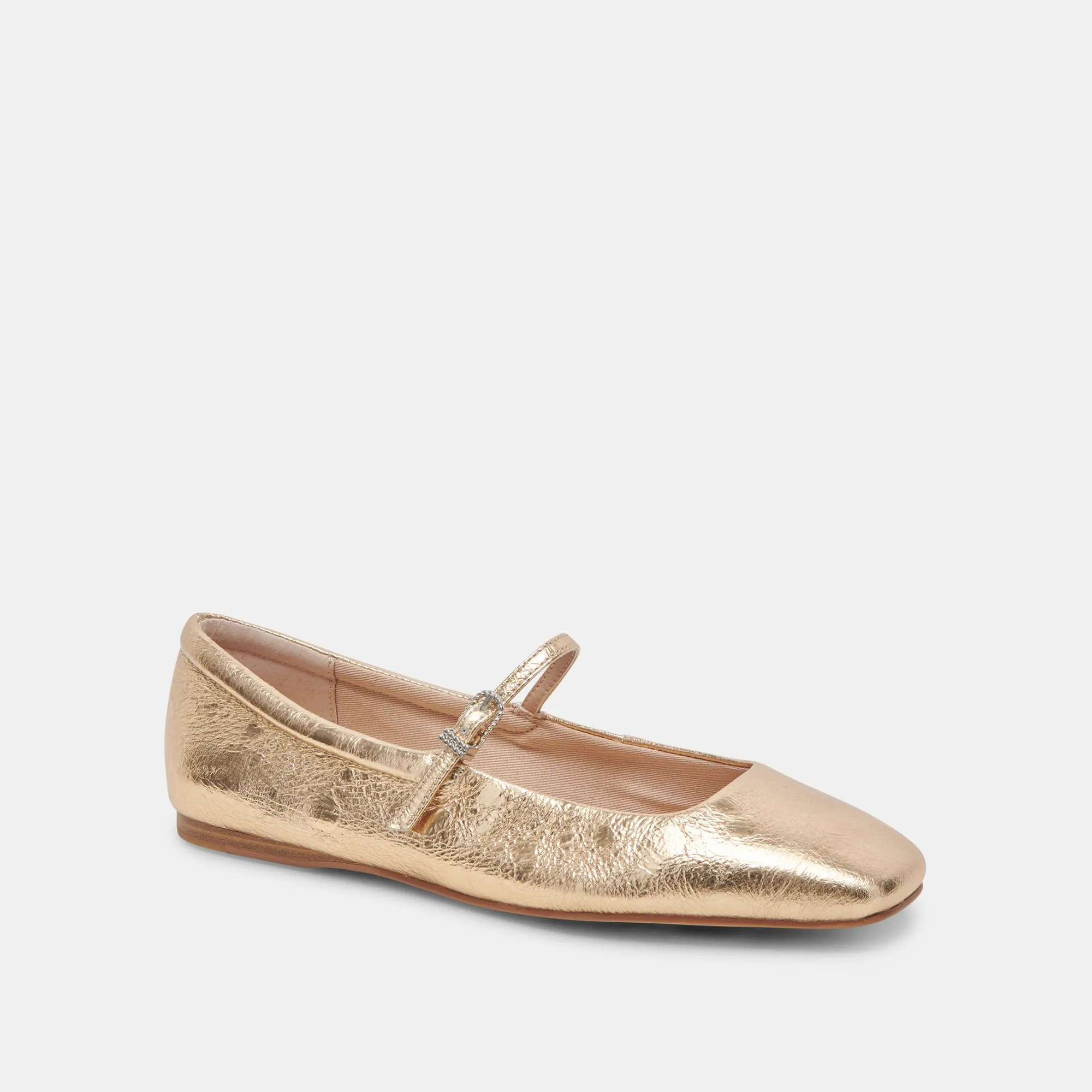 REYES BALLET FLATS GOLD ANTIKE LEDER