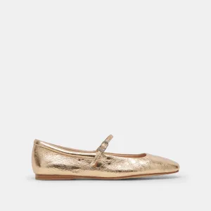 REYES BALLET FLATS GOLD ANTIKE LEDER