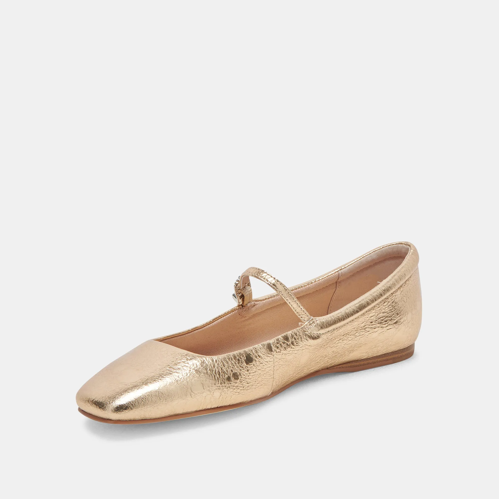 REYES BALLET FLATS GOLD ANTIKE LEDER
