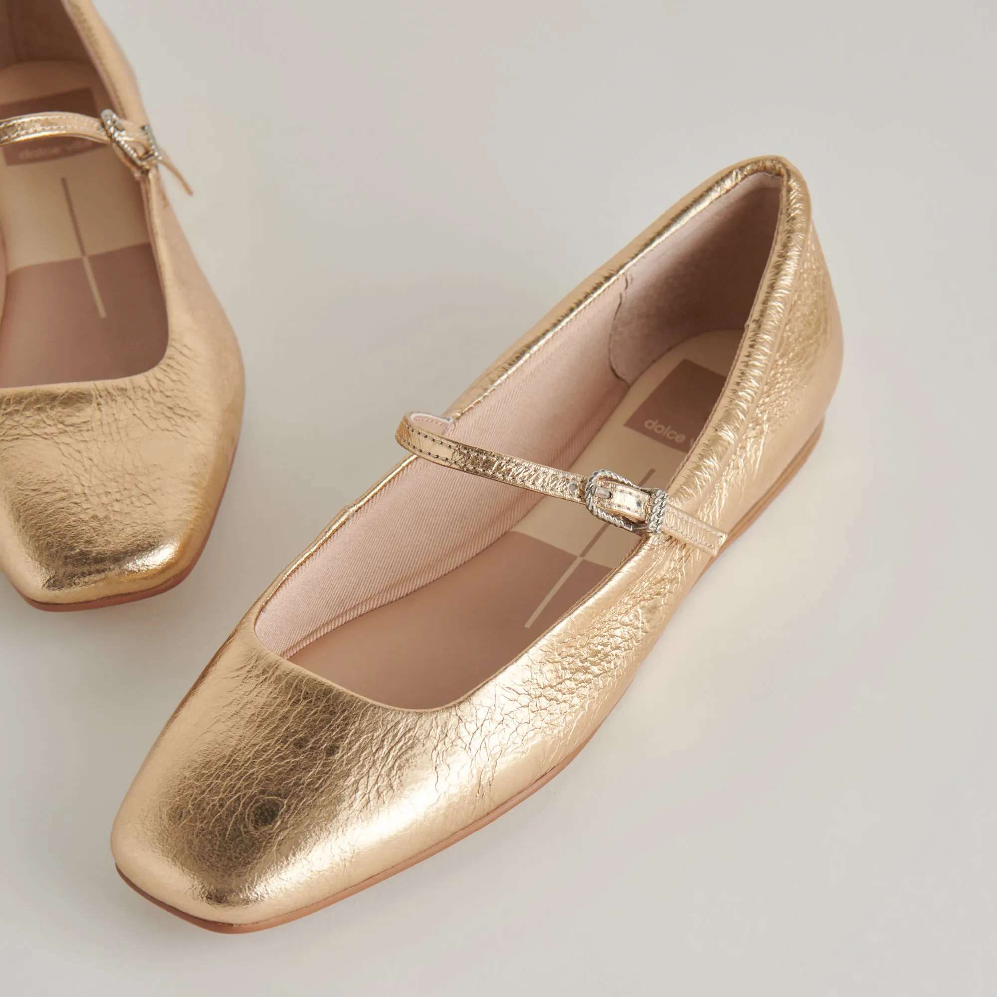 REYES BALLET FLATS GOLD ANTIKE LEDER