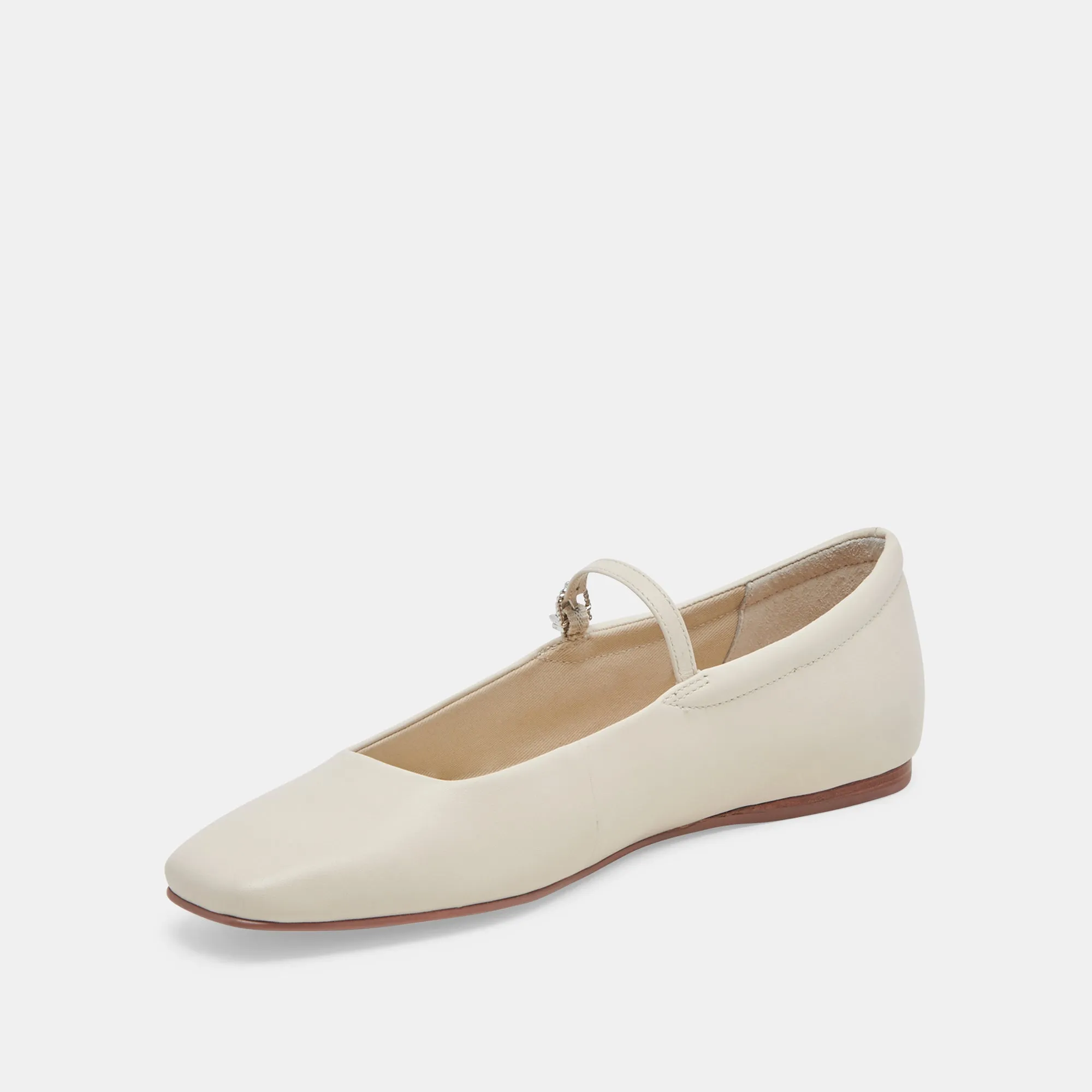 REYES BALLET FLATS IN ELFENBEINFARBENEM LEDER