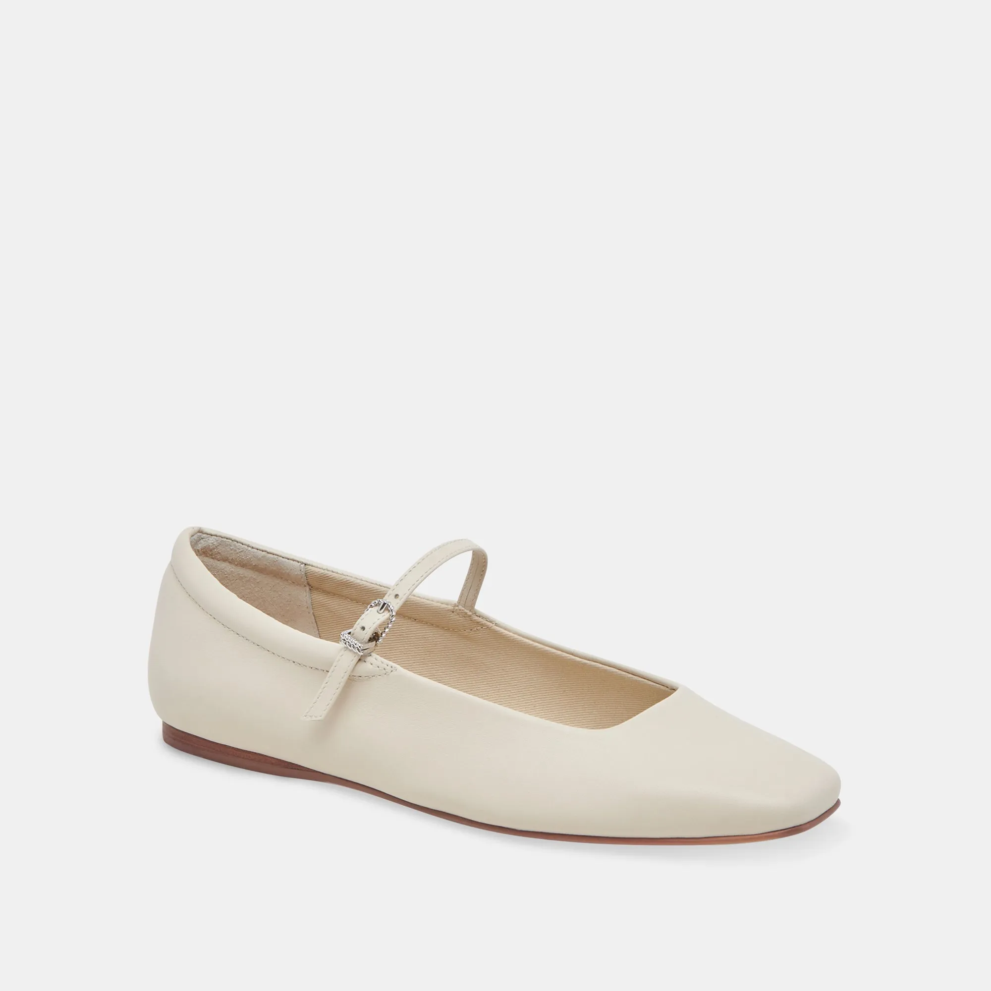 REYES BALLET FLATS IN ELFENBEINFARBENEM LEDER
