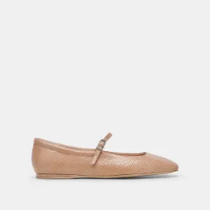REYES BALLETFLATS TOFFEE SCHLANGENPRÄGUNG