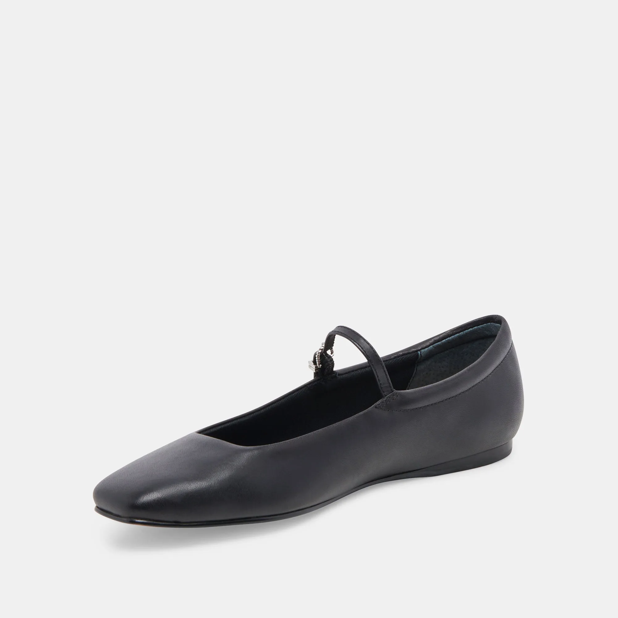 REYES BALLERINAS WEIT GESCHNITTEN AUS SCHWARZEM LEDER