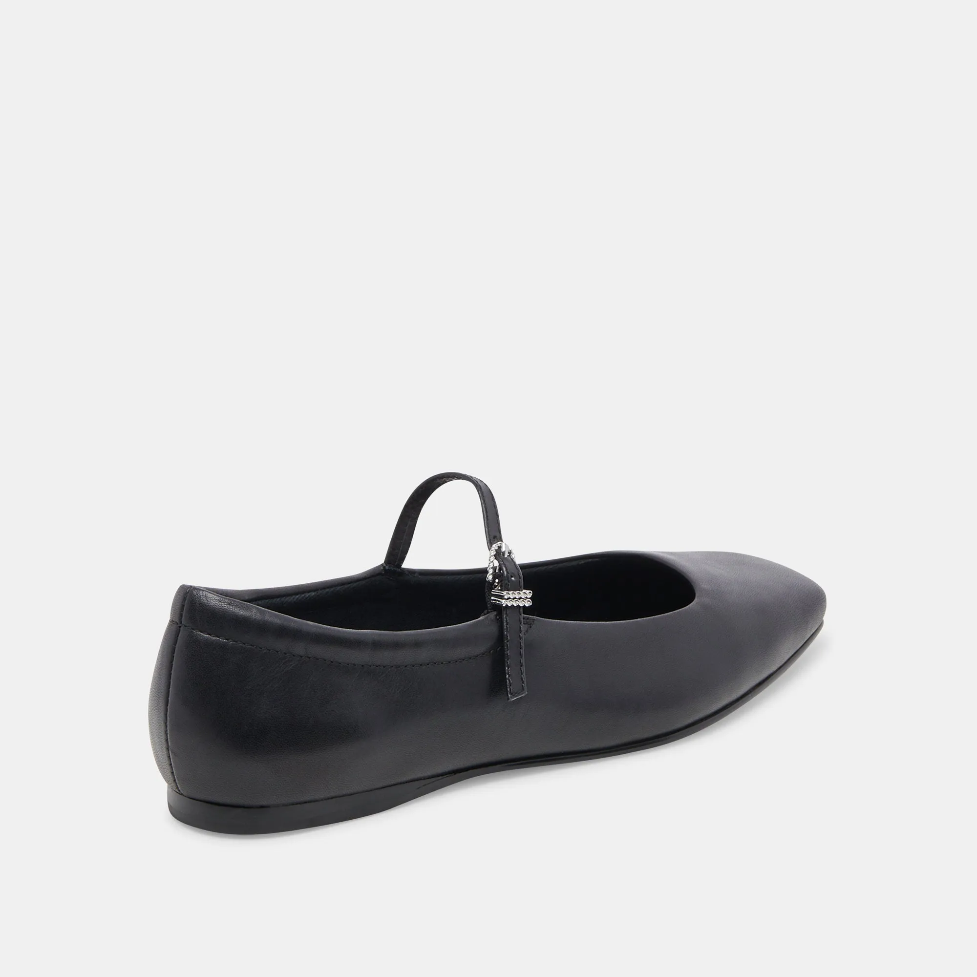 REYES BALLERINAS WEIT GESCHNITTEN AUS SCHWARZEM LEDER