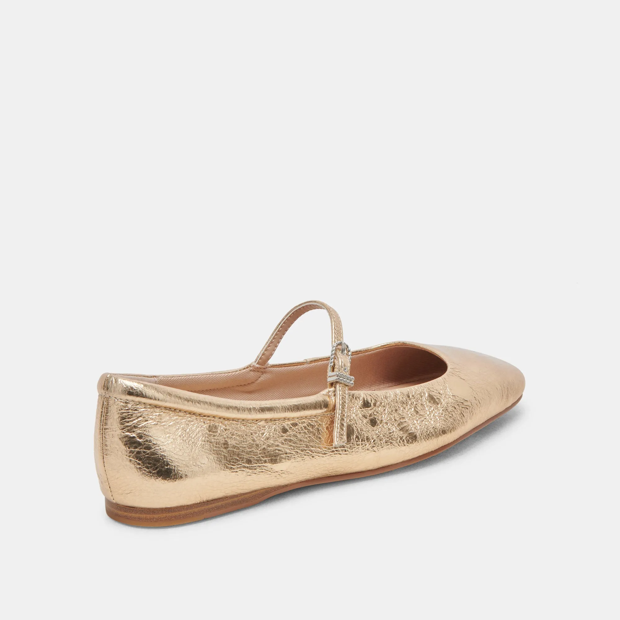 REYES BALLERINAS IN WEITER PASSFORM AUS GOLDENEM DISTRESSED LEDER