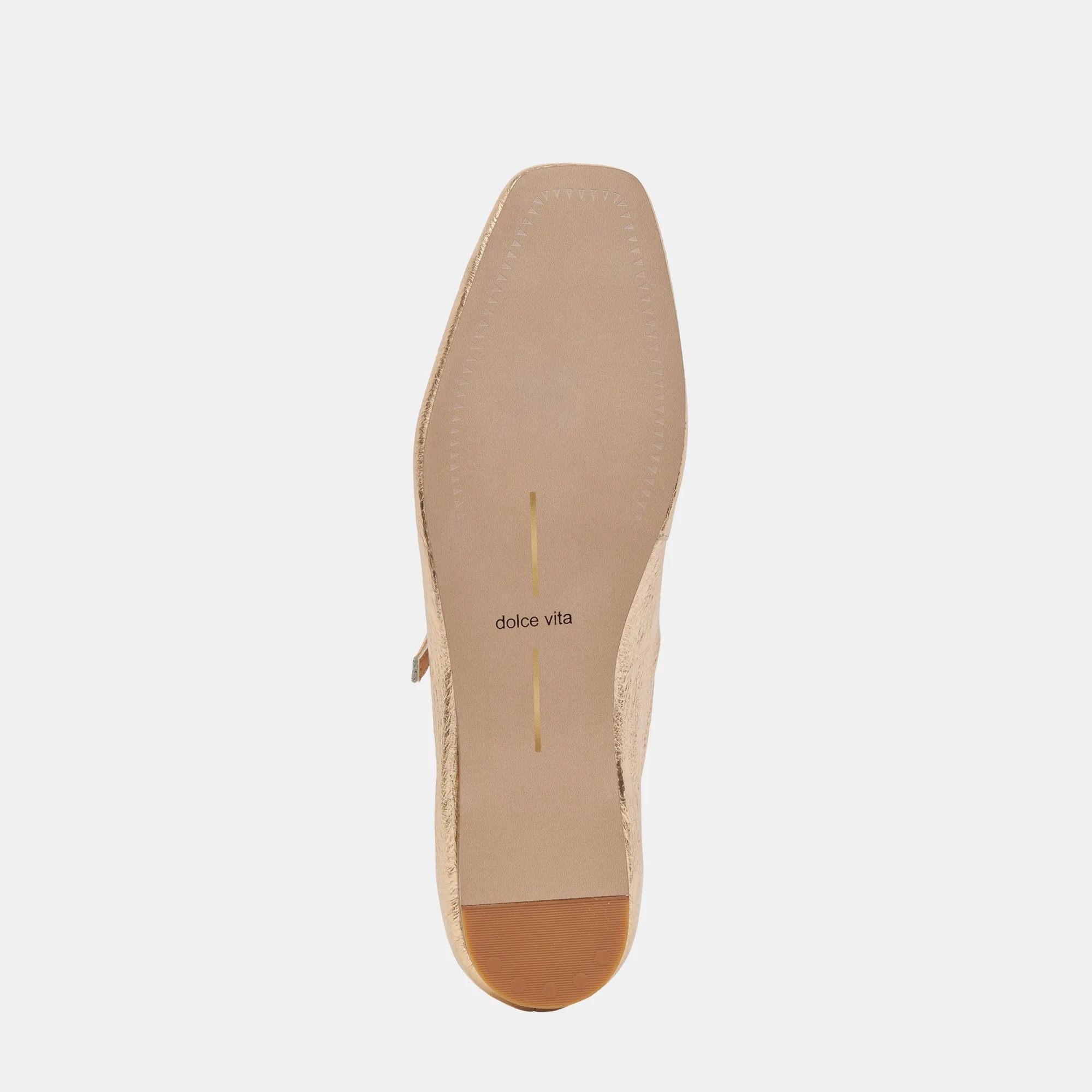 REYES BALLERINAS IN WEITER PASSFORM AUS GOLDENEM DISTRESSED LEDER
