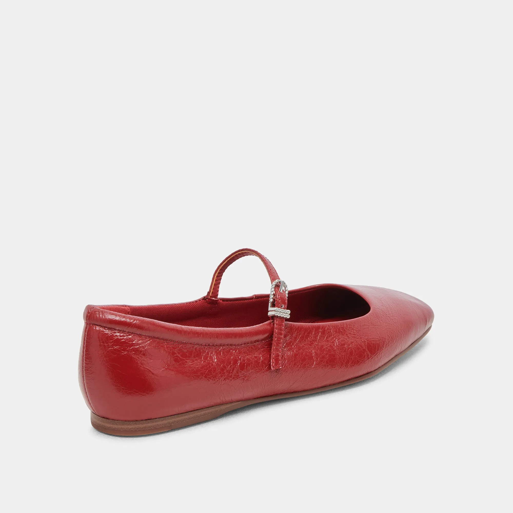REYES BALLERINAS WEIT GESCHNITTEN ROT KREMPEL GLANZLACK
