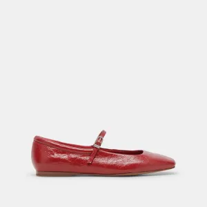 REYES BALLERINAS WEIT GESCHNITTEN ROT KREMPEL GLANZLACK