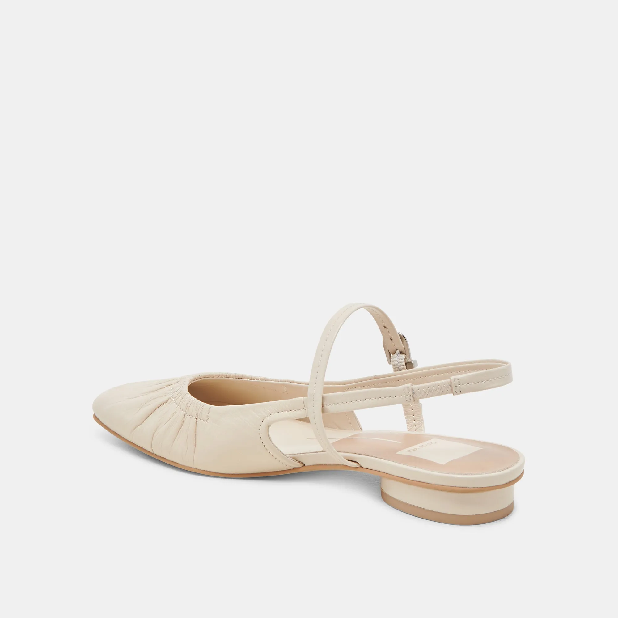 RIANNE FLATS ELFENBEIN KRÄUSELNDES GLANZLEDER