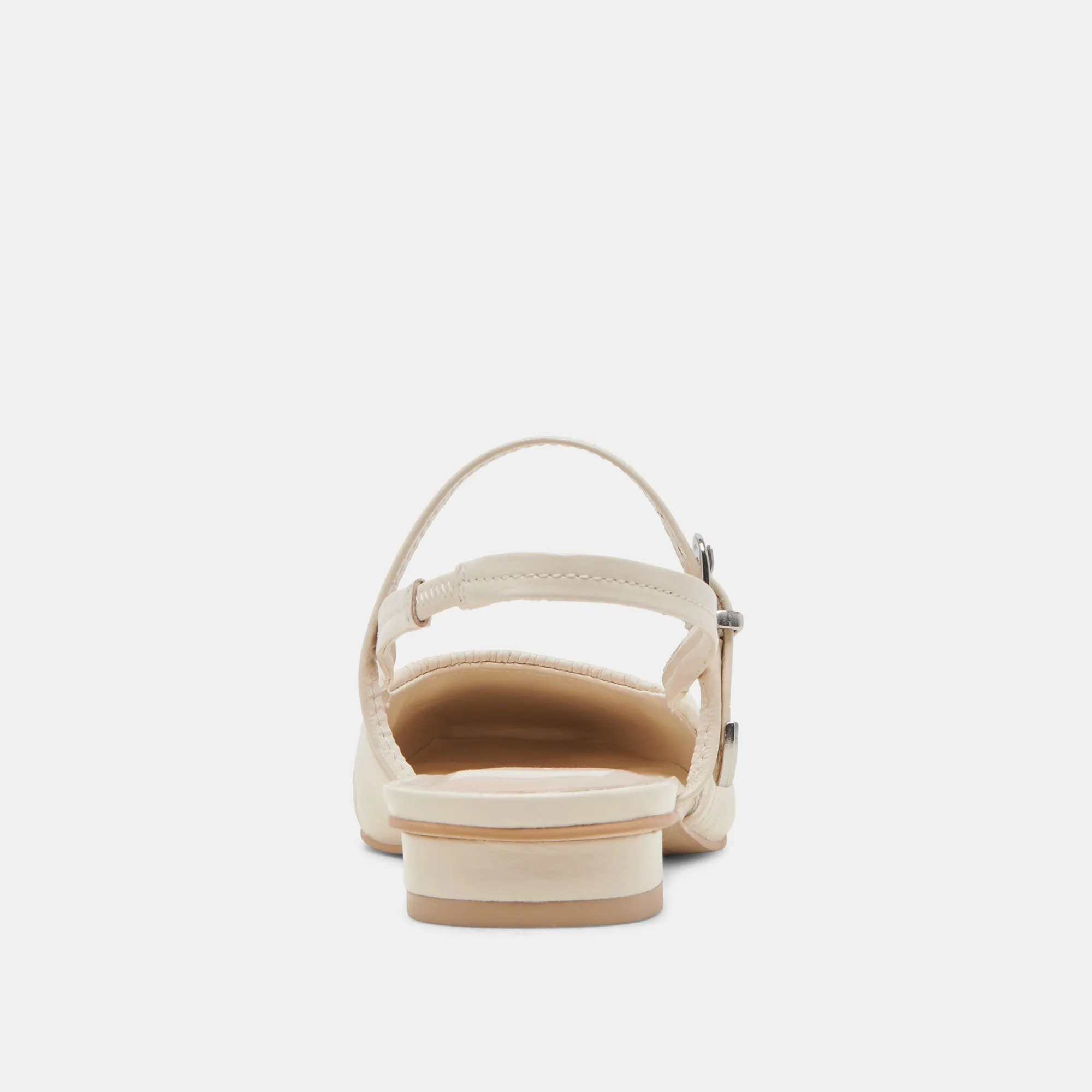 RIANNE FLATS ELFENBEIN KRÄUSELNDES GLANZLEDER