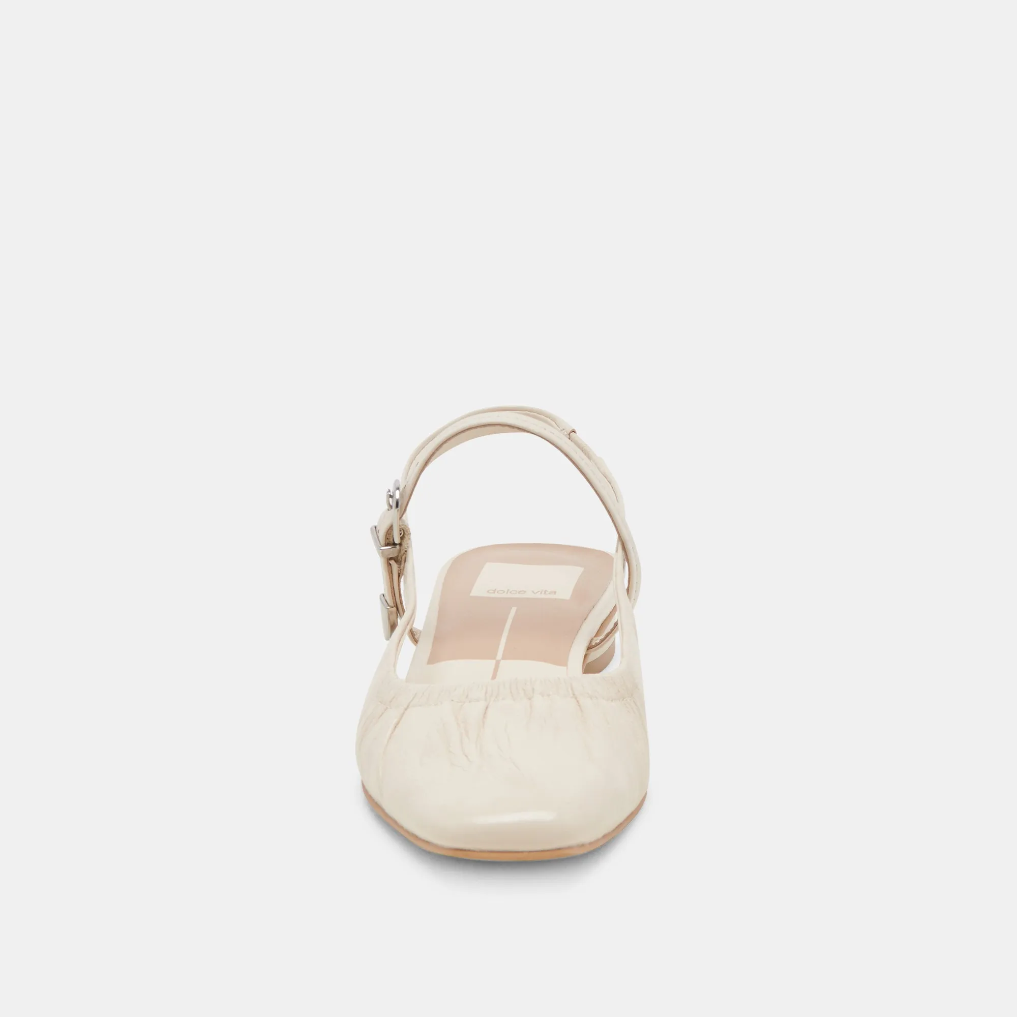 RIANNE FLATS ELFENBEIN KRÄUSELNDES GLANZLEDER