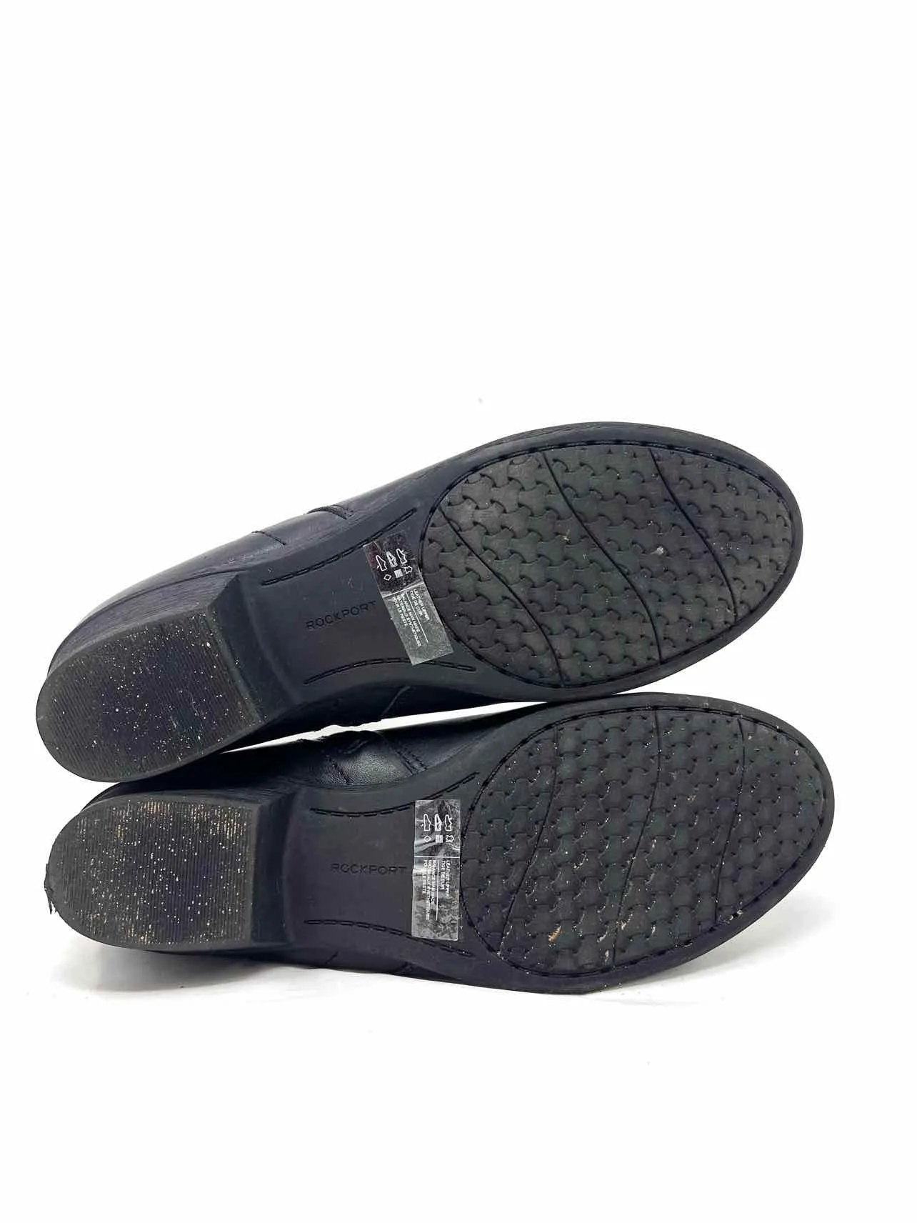 Rockport Größe 11 Schwarze Ausgeschnittene Lederschuhe Knöchelstiefel