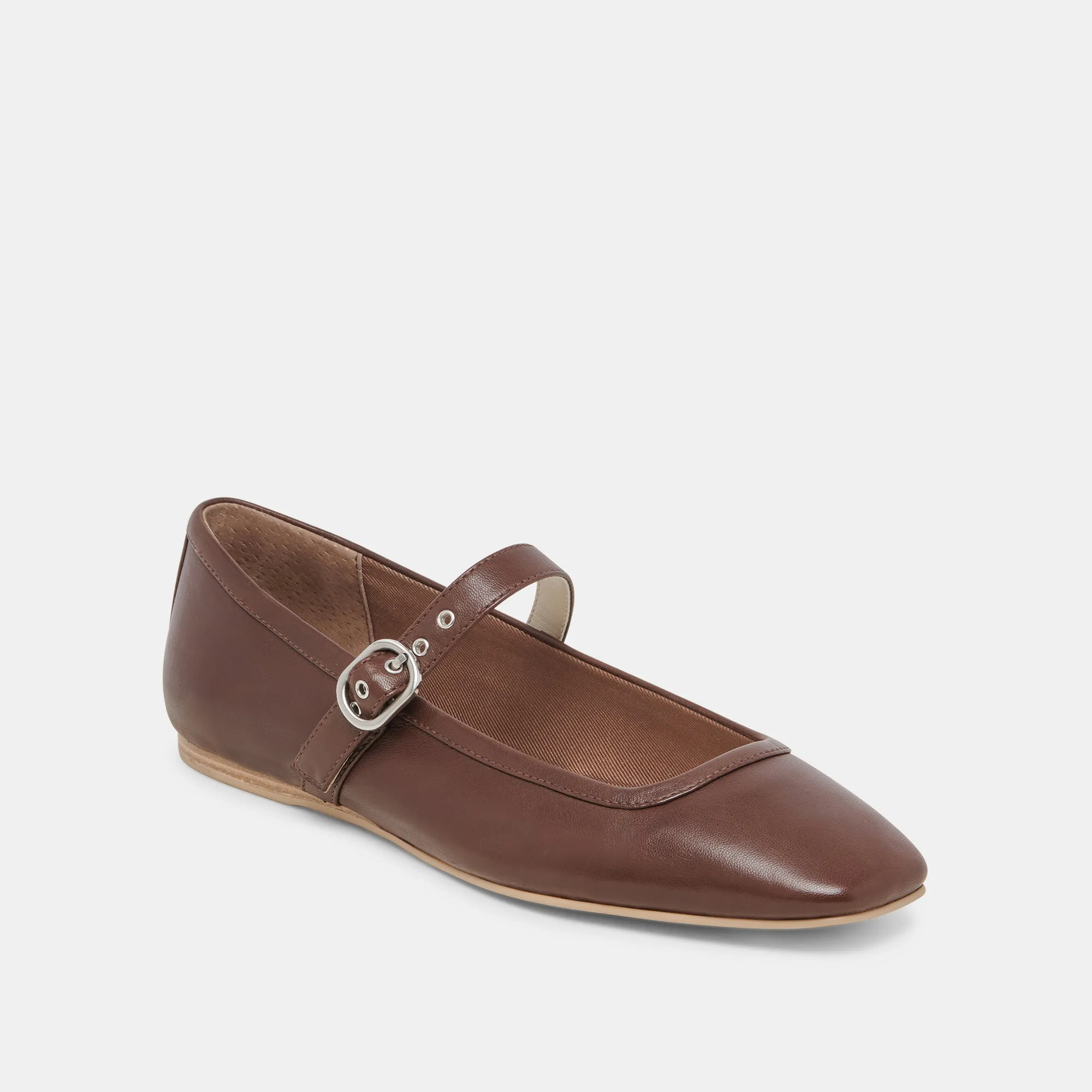 RODNI BALLET FLATS DK BRAUNES LEDER