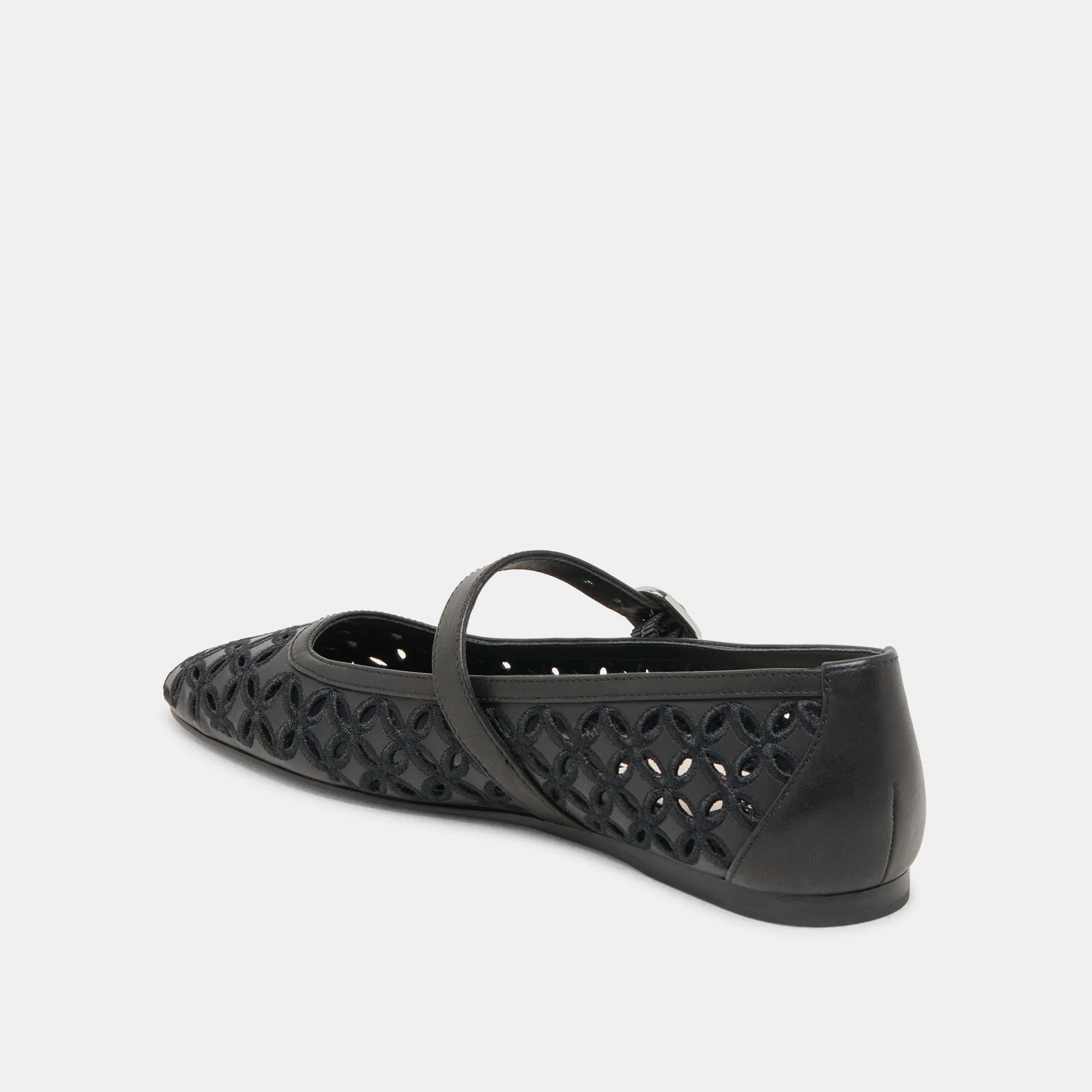 RODNI ÖSEN-PERFORATION BALLERINAS AUS SCHWARZEM LEDER