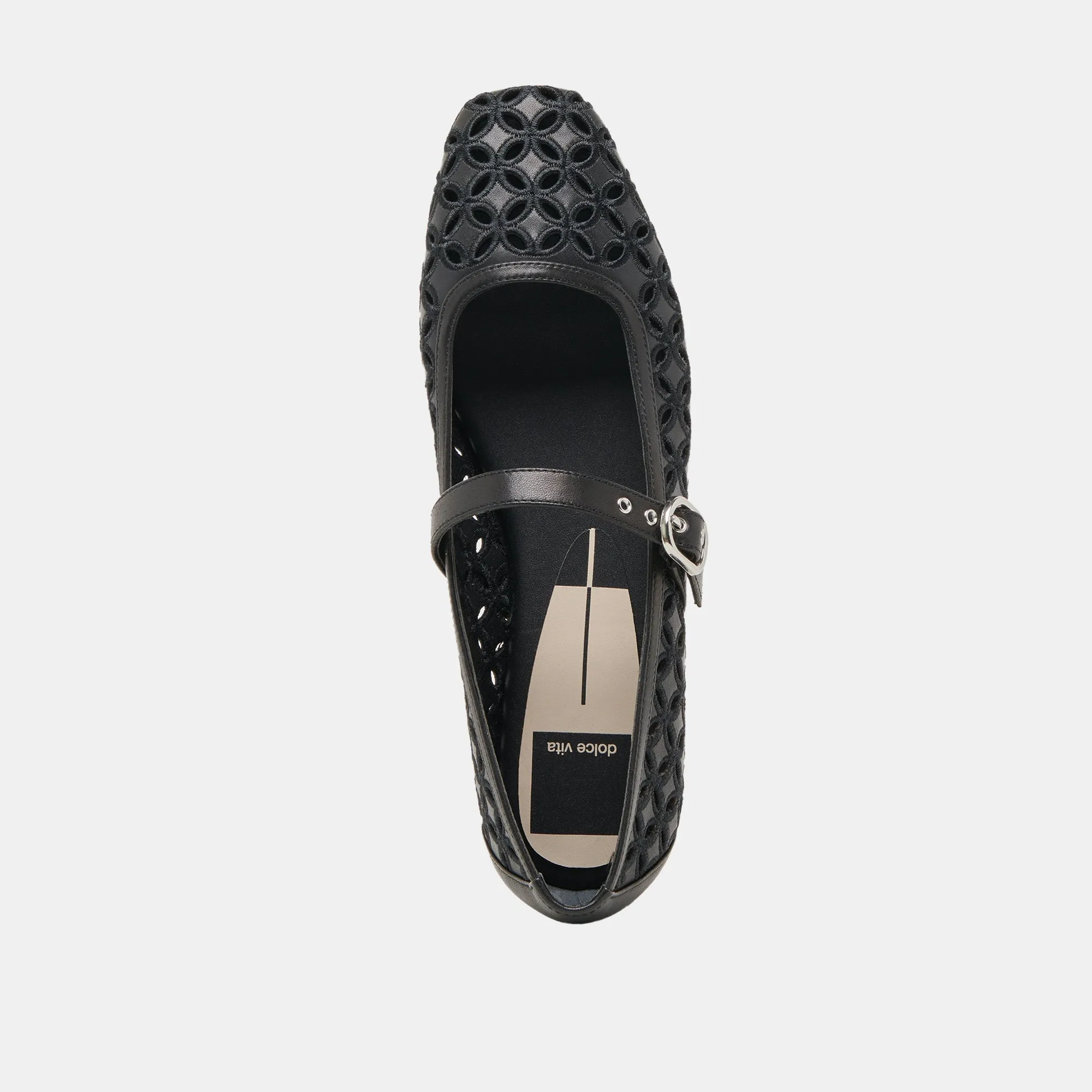 RODNI ÖSEN-PERFORATION BALLERINAS AUS SCHWARZEM LEDER