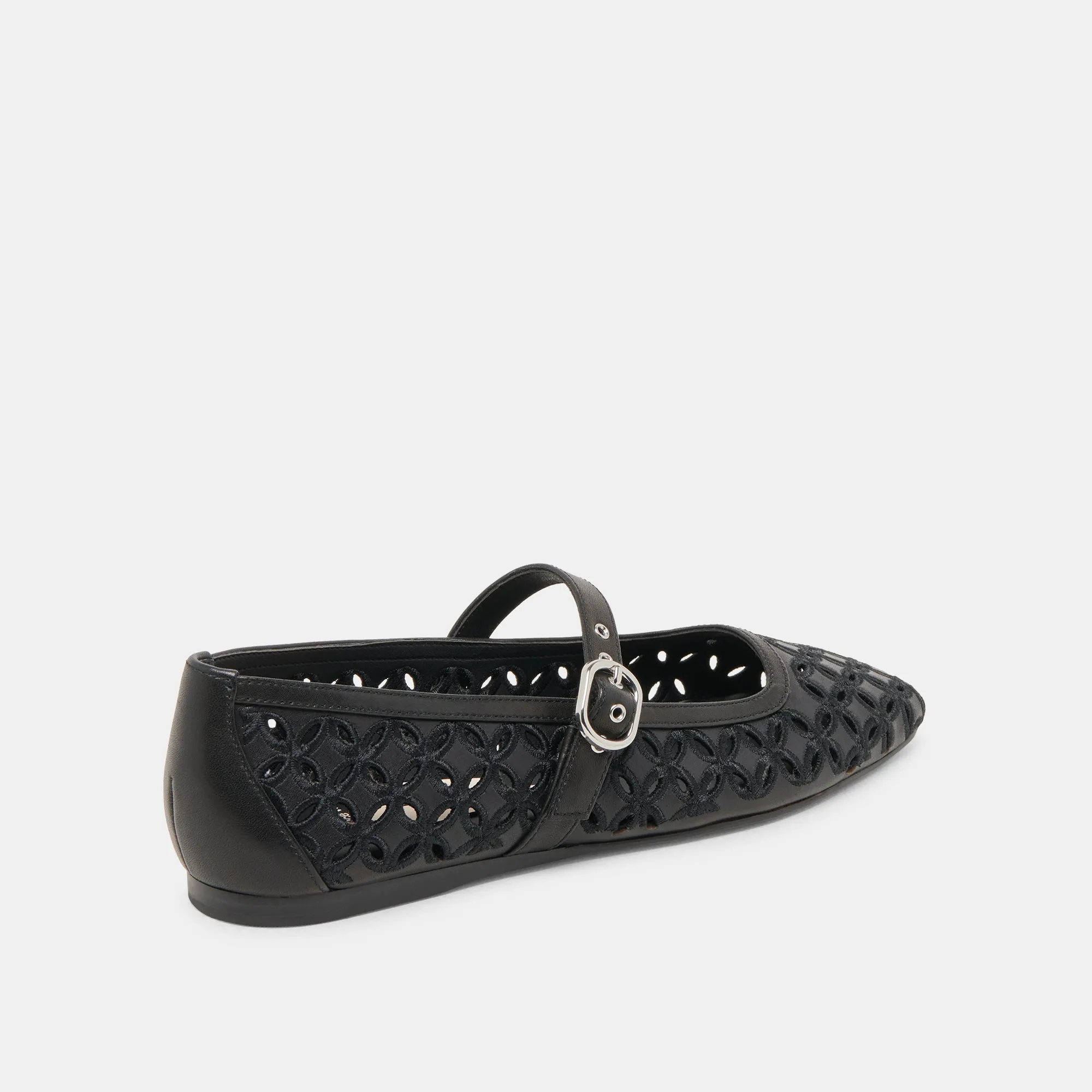 RODNI ÖSEN-PERFORATION BALLERINAS AUS SCHWARZEM LEDER