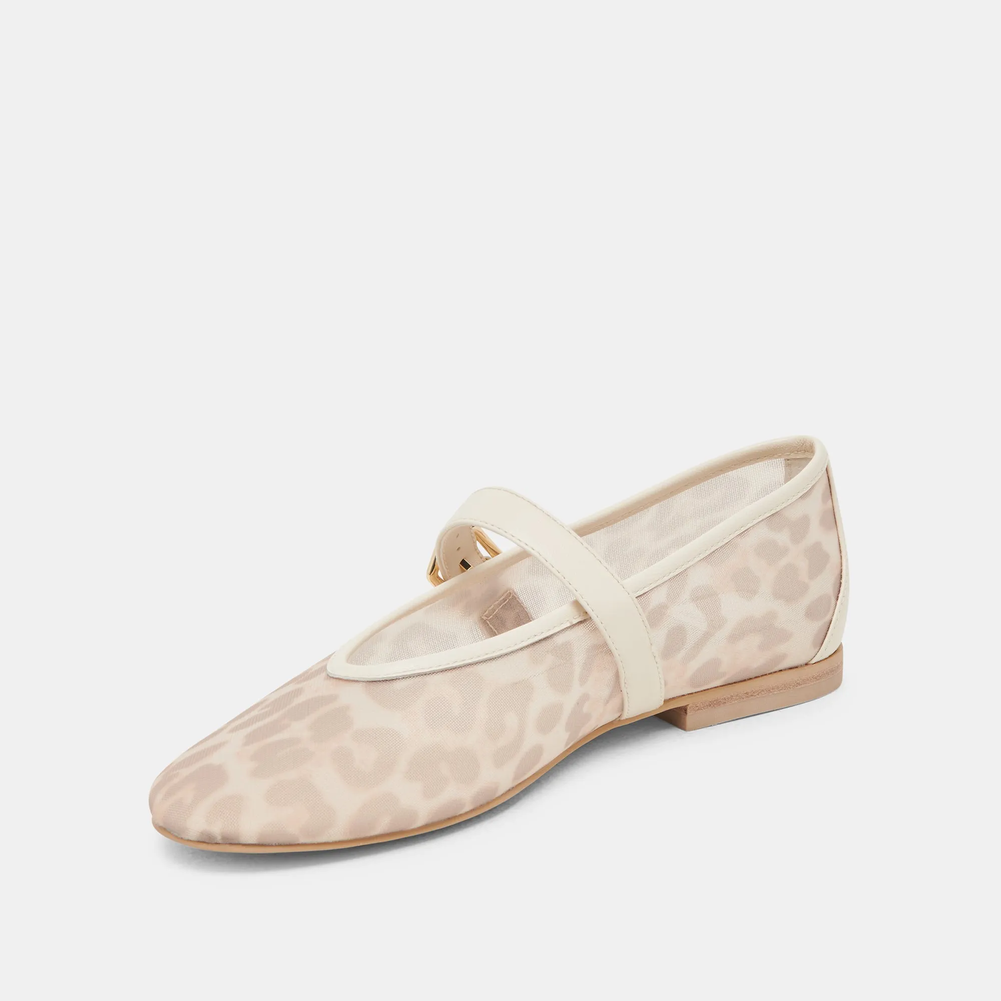 ROSLYN BALLETTFLATS WEIß-LEOPARDEN-MESH