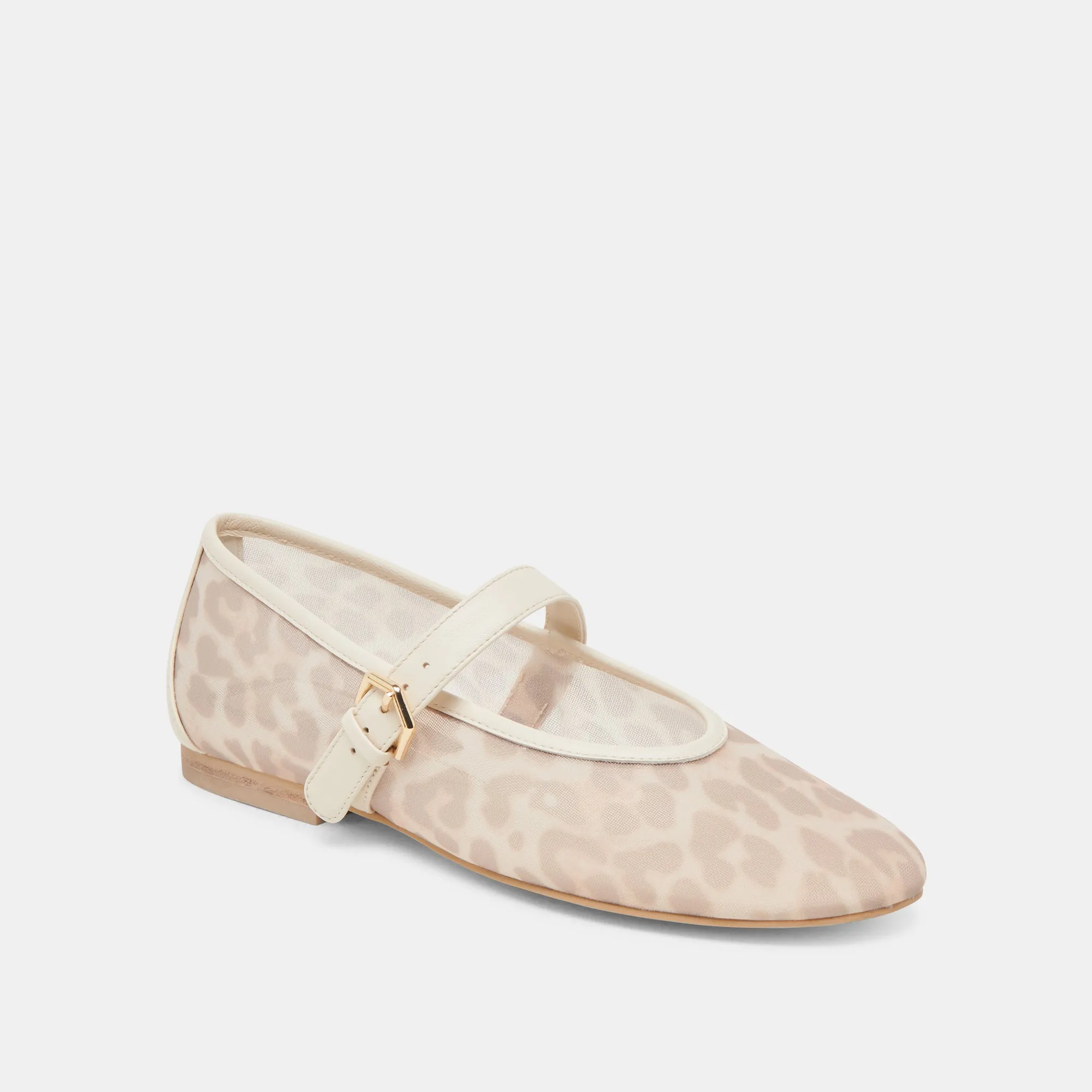 ROSLYN BALLETTFLATS WEIß-LEOPARDEN-MESH
