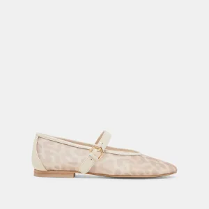 ROSLYN BALLETTFLATS WEIß-LEOPARDEN-MESH