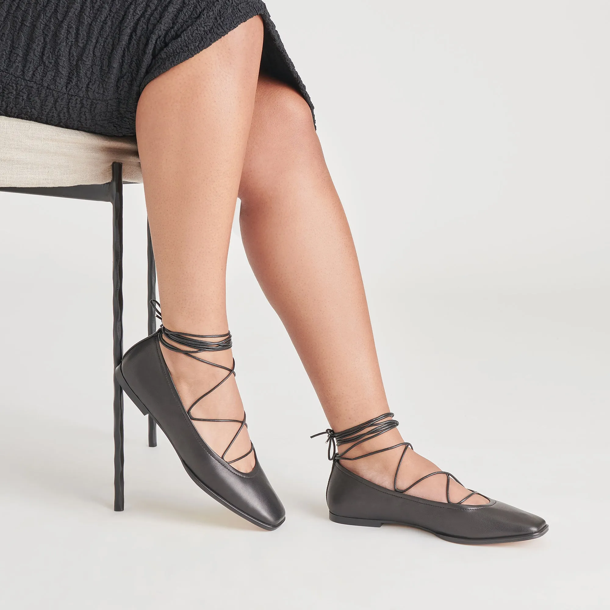 RYDER BALLETTFLATS AUS SCHWARZEM LEDER