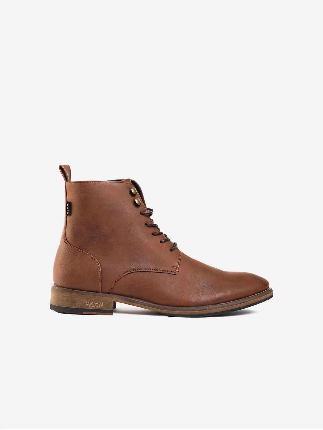 Rye 2 Herren-Vegan-Leder-Knöchelstiefel | Hellbraun