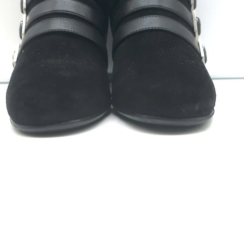 Saint Laurent Babies Riemchen Stiefeletten Schwarz Leder & Wildleder Größe 37
