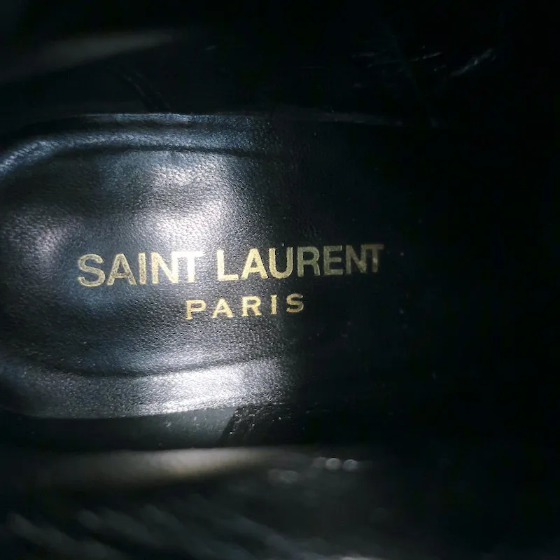 Saint Laurent Babies Riemchen Stiefeletten Schwarz Leder & Wildleder Größe 37
