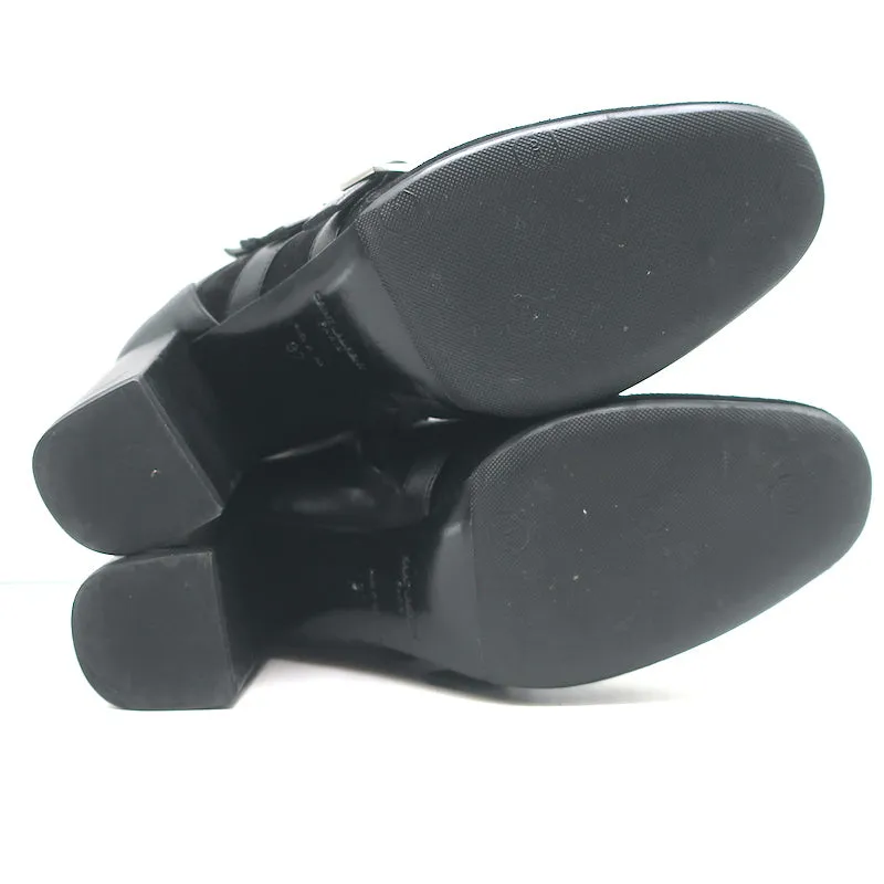 Saint Laurent Babies Riemchen Stiefeletten Schwarz Leder & Wildleder Größe 37
