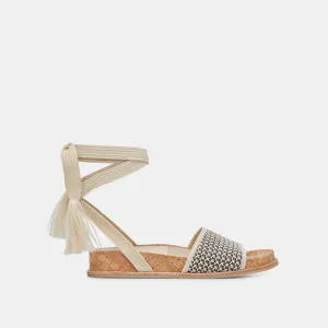 SALACY SANDALEN SCHWARZ NATUR RAFFIA
