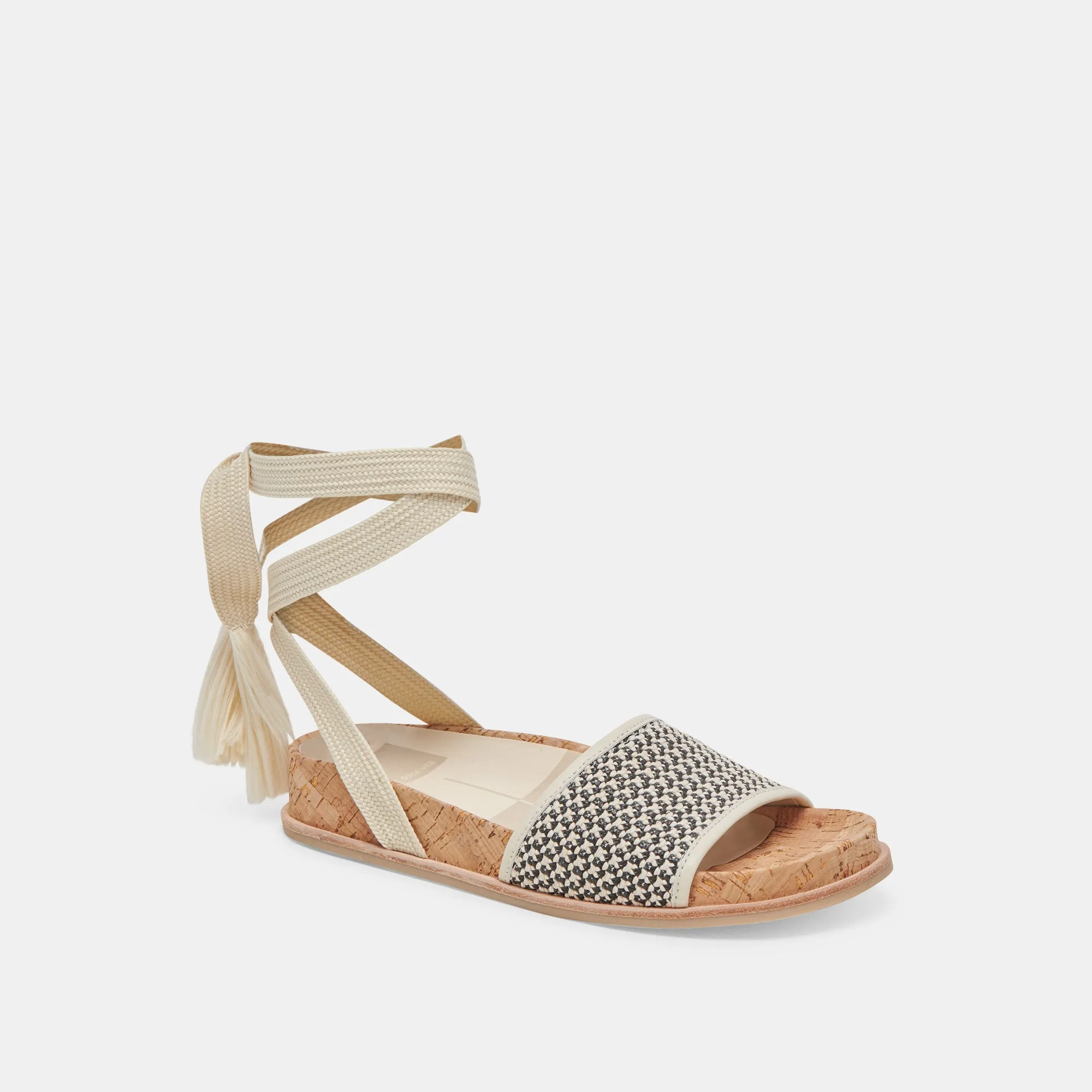 SALACY SANDALEN SCHWARZ NATUR RAFFIA