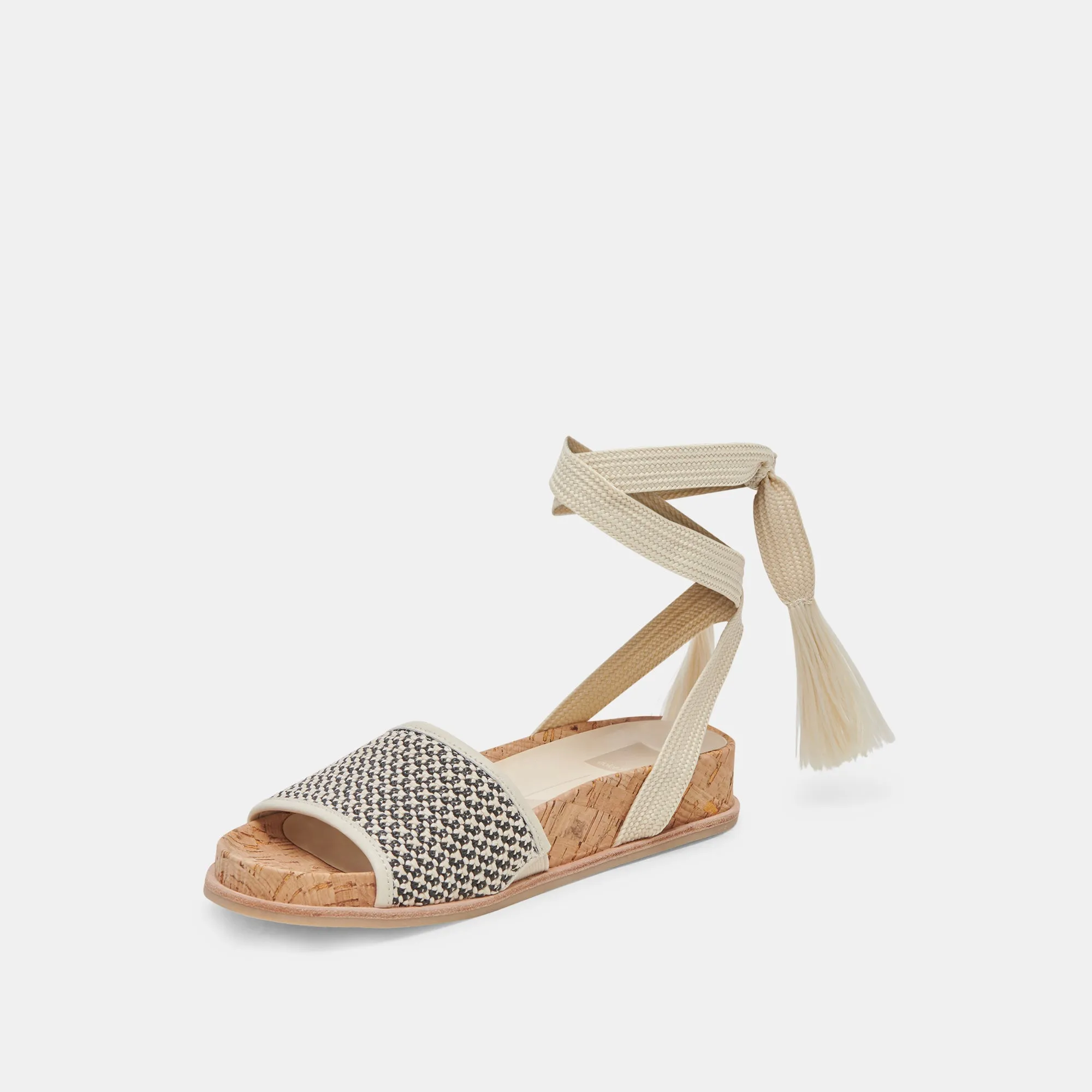 SALACY SANDALEN SCHWARZ NATUR RAFFIA