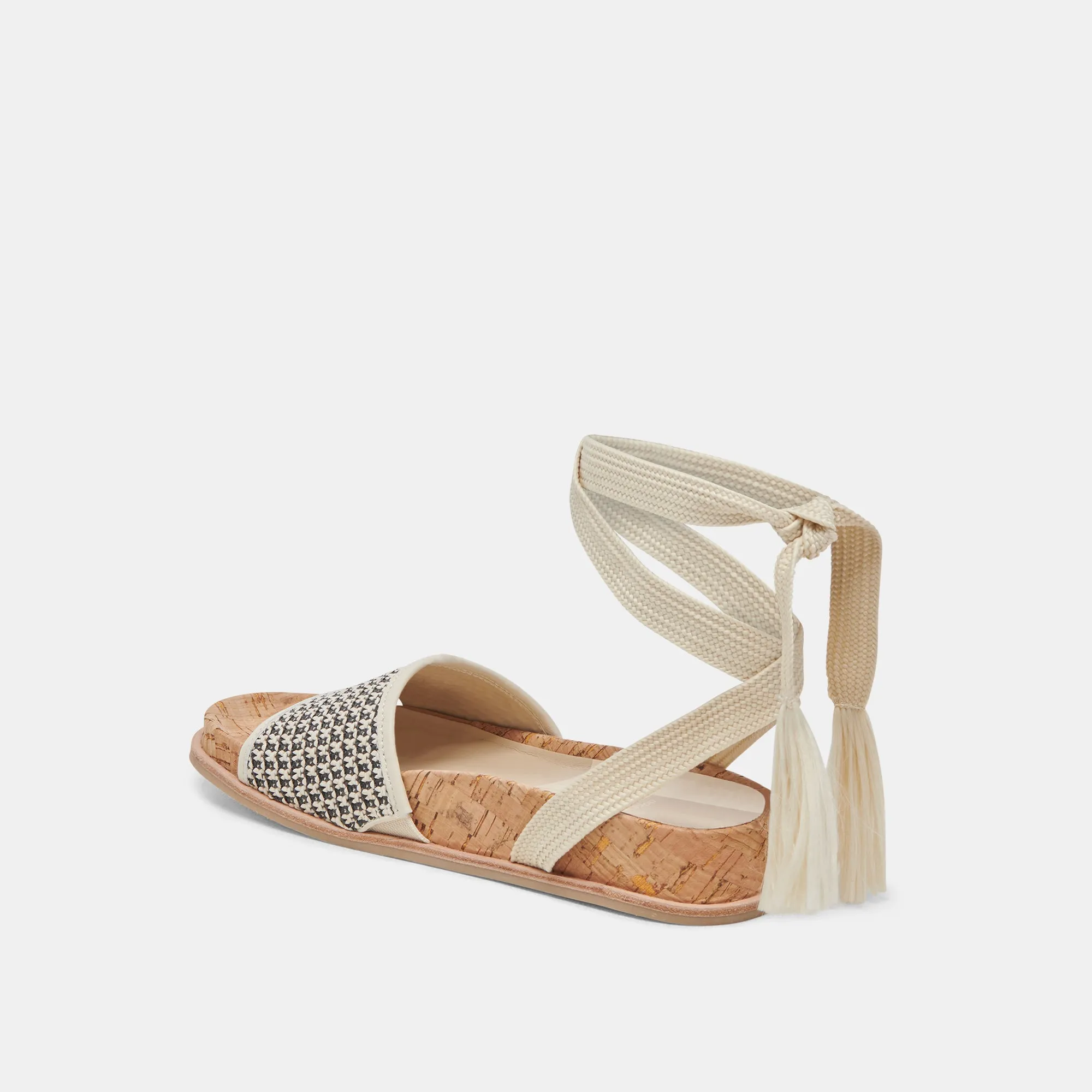 SALACY SANDALEN SCHWARZ NATUR RAFFIA