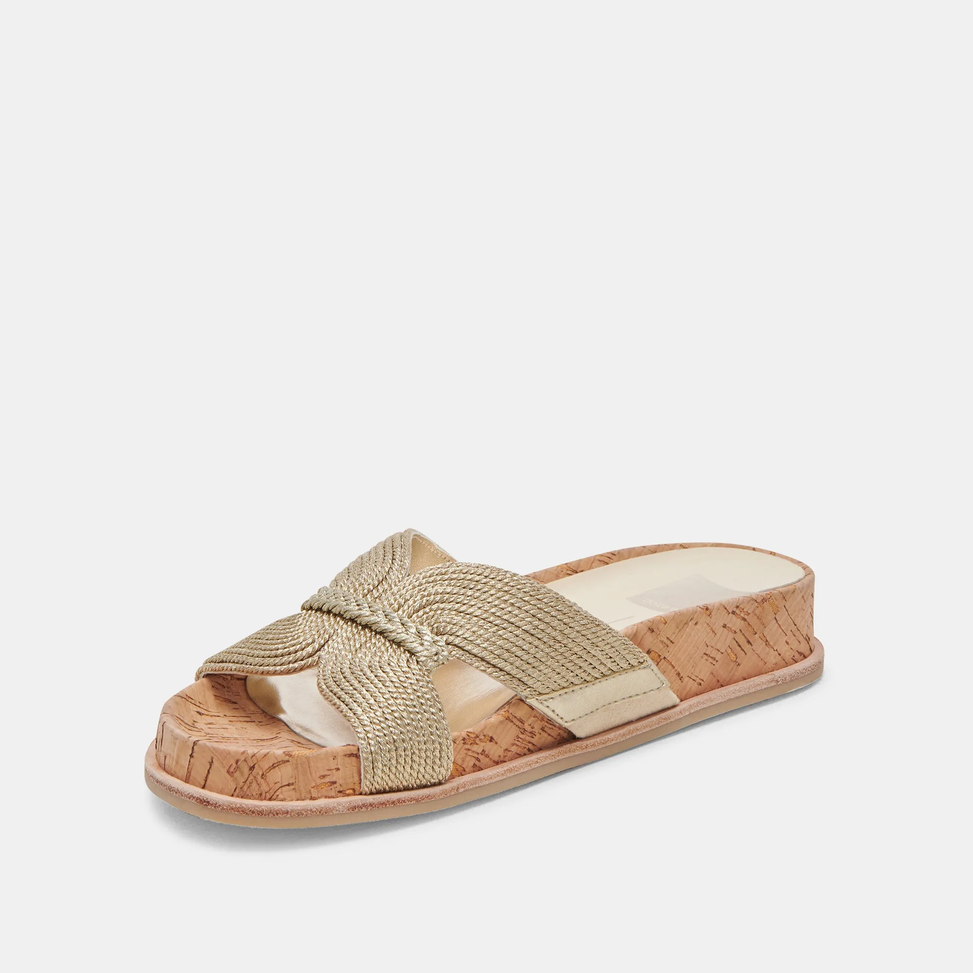 SELDA SANDALETTEN GOLD RAFFIA