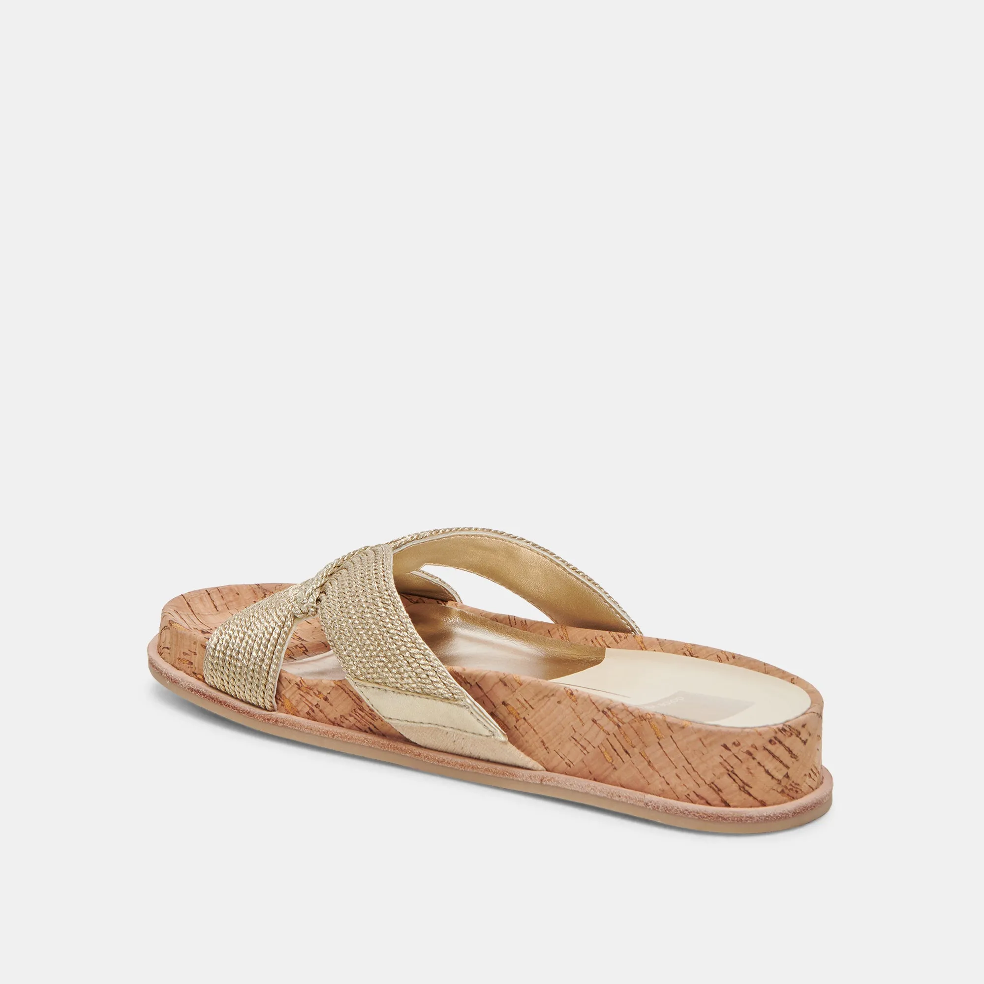 SELDA SANDALETTEN GOLD RAFFIA
