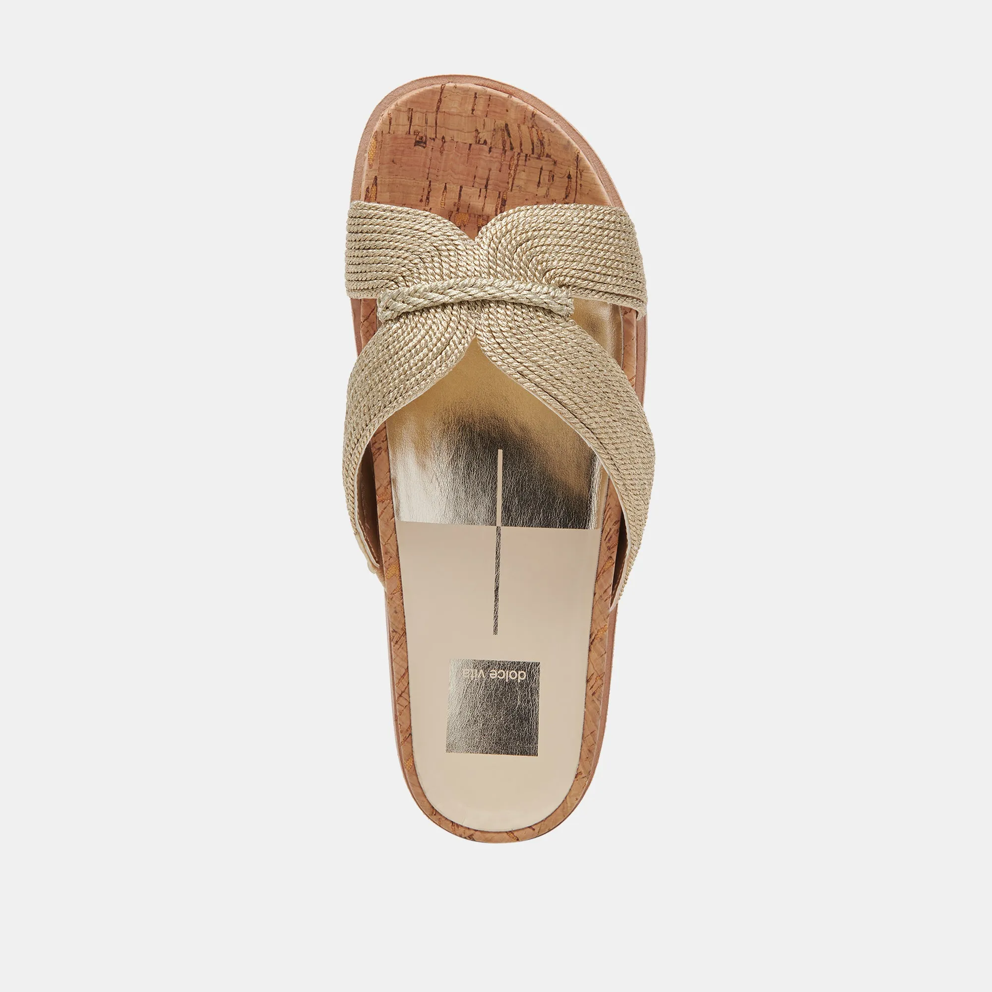 SELDA SANDALETTEN GOLD RAFFIA