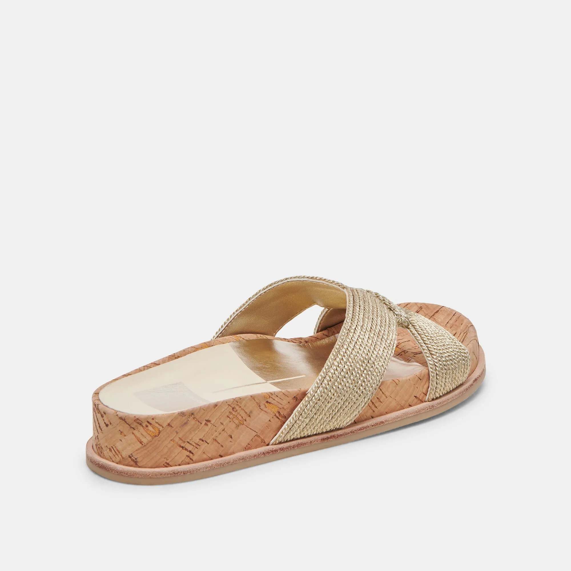 SELDA SANDALETTEN GOLD RAFFIA