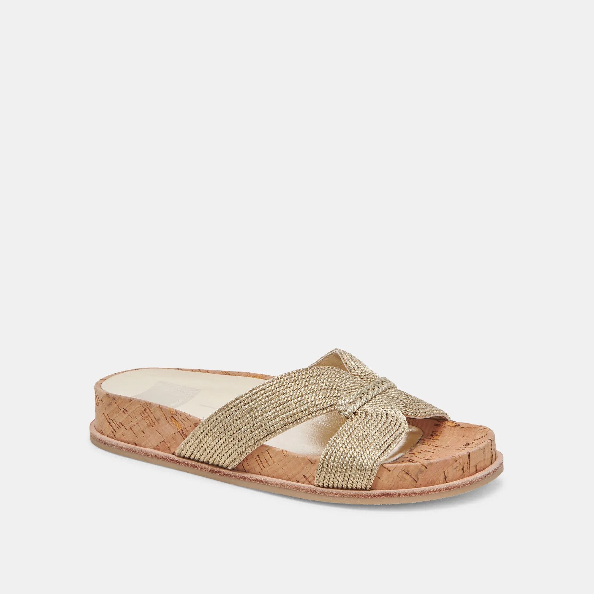 SELDA SANDALETTEN GOLD RAFFIA