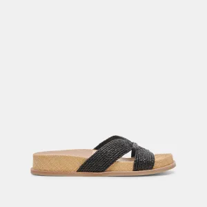 SELDA SANDALEN ONYX RAFFIA