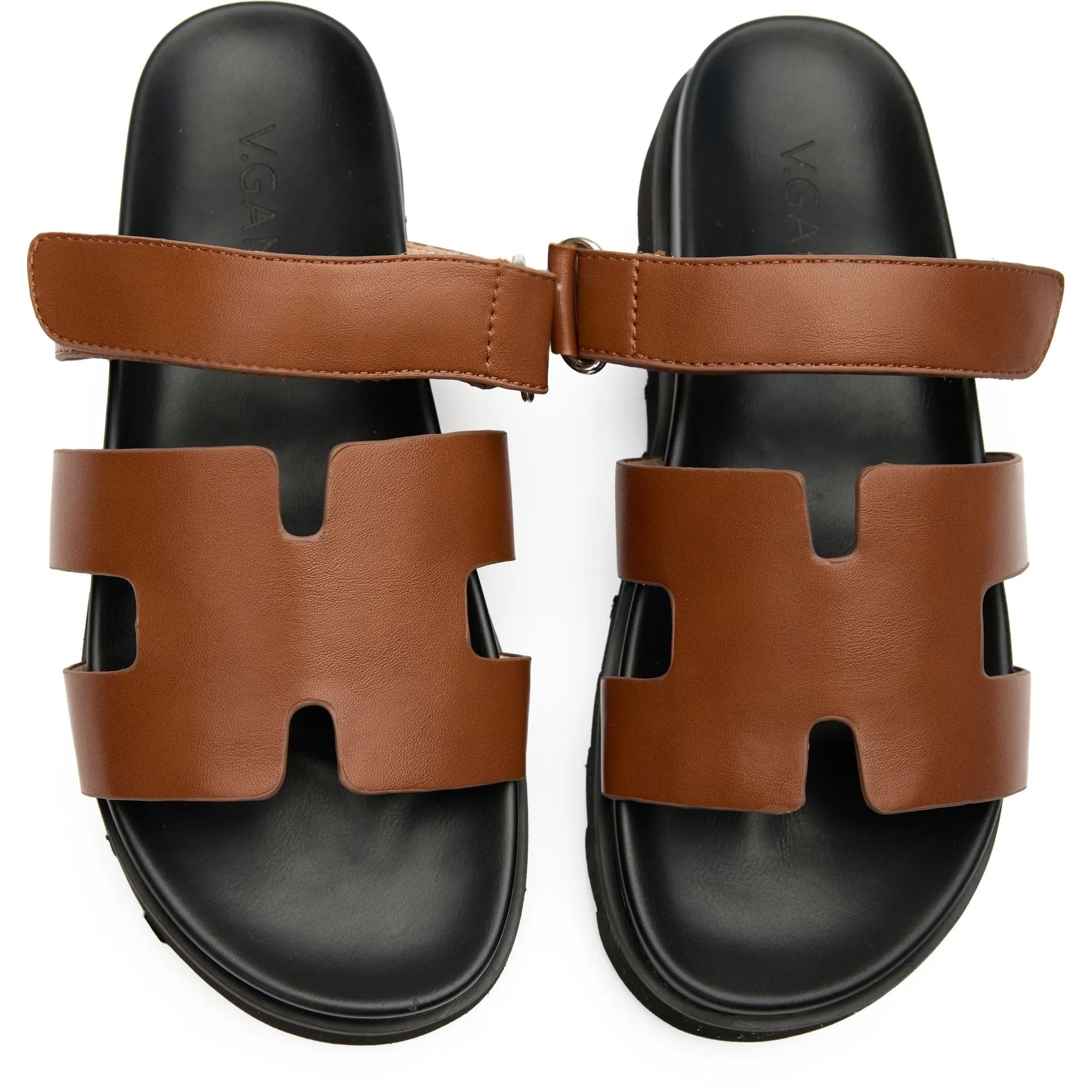 Shea Damen Vegan Leder Slide Sandalen | Hellbraun