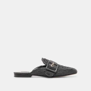 SIANNA FLATS SCHWARZES RAFFIA