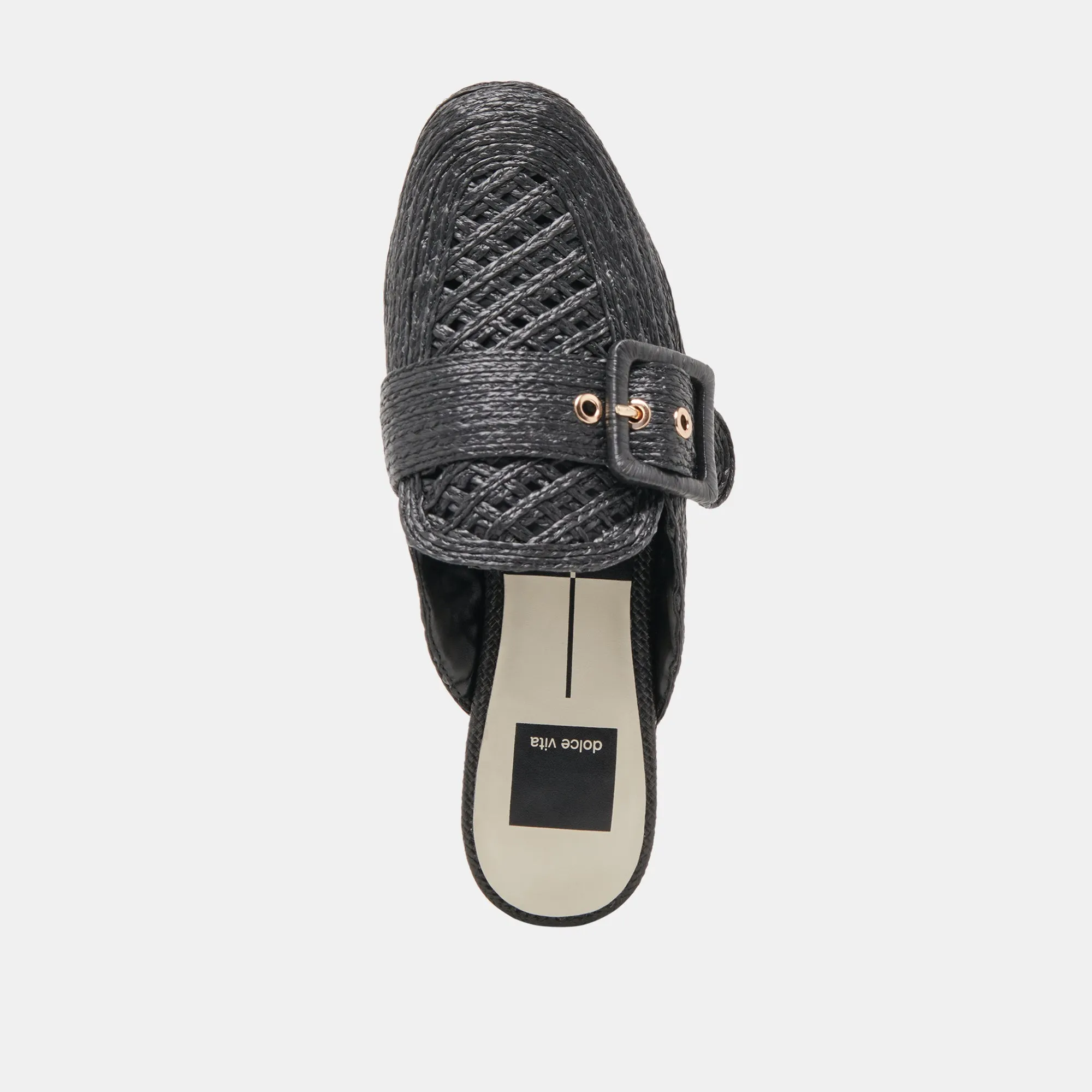 SIANNA FLATS SCHWARZES RAFFIA