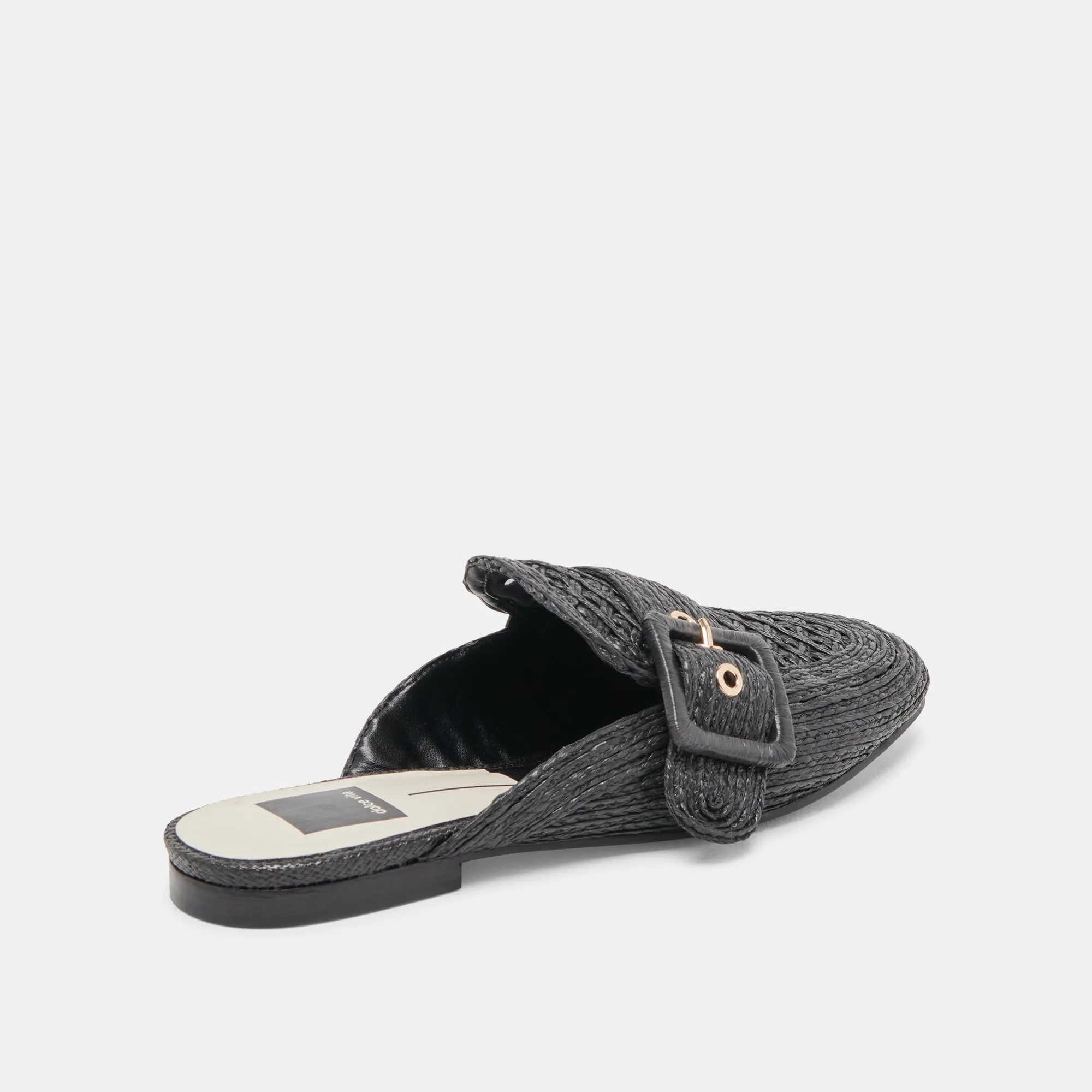 SIANNA FLATS SCHWARZES RAFFIA